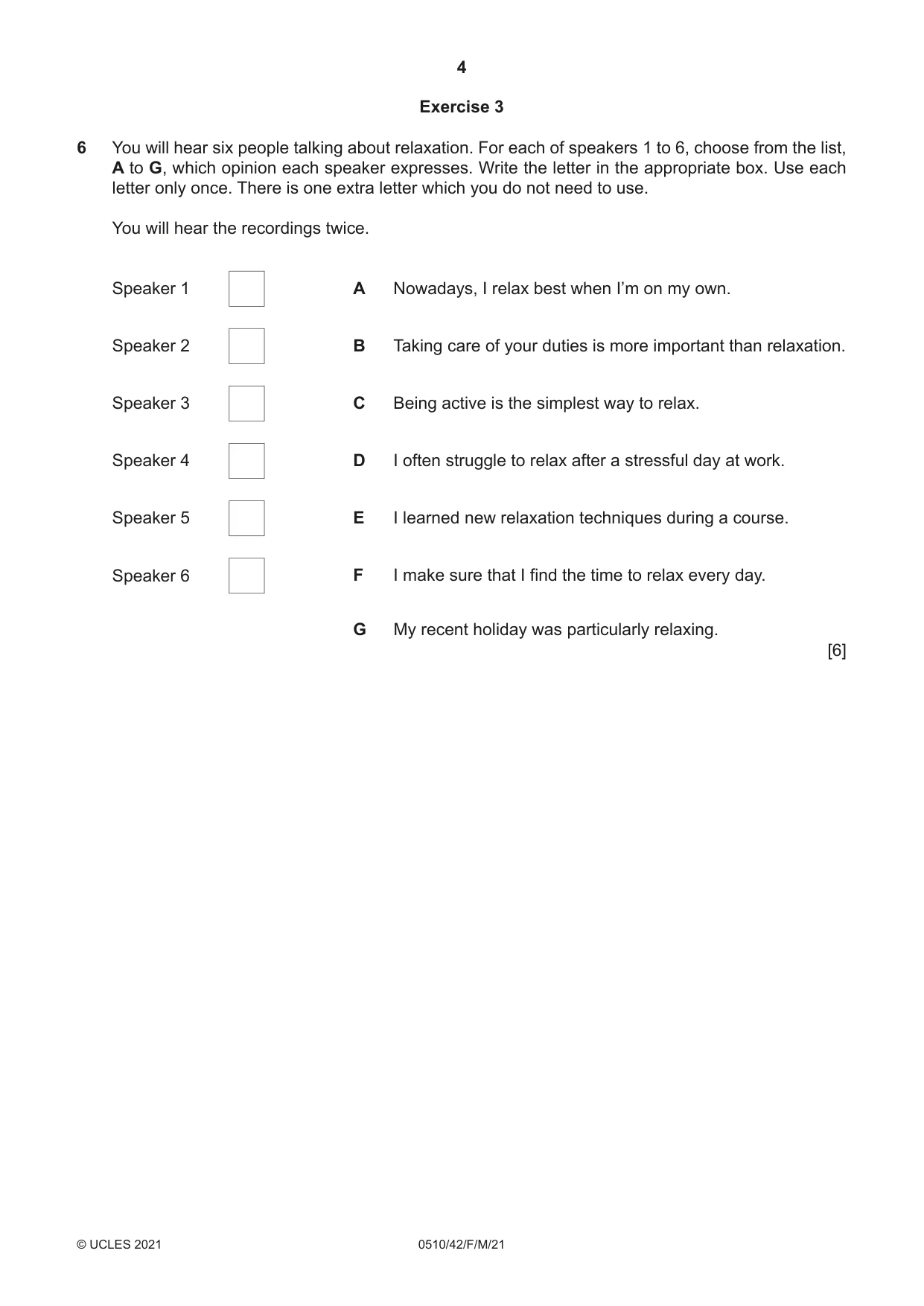 Cambridge IGCSE English - Second Language (oral endorsement) 0510 2021 Feb/March Paper 4 · Variant 2 question paper, page 4 of 12