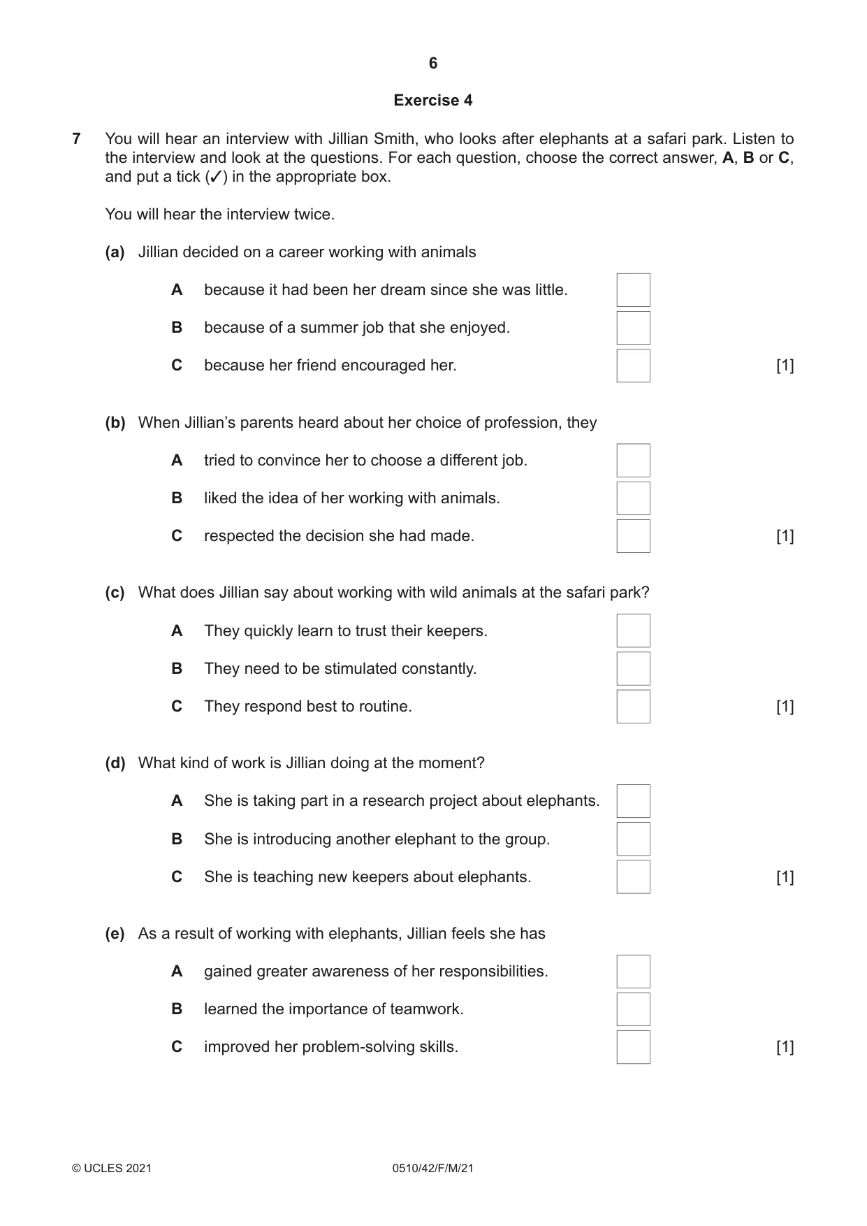 Cambridge IGCSE English - Second Language (oral endorsement) 0510 2021 Feb/March Paper 4 · Variant 2 question paper, page 6 of 12