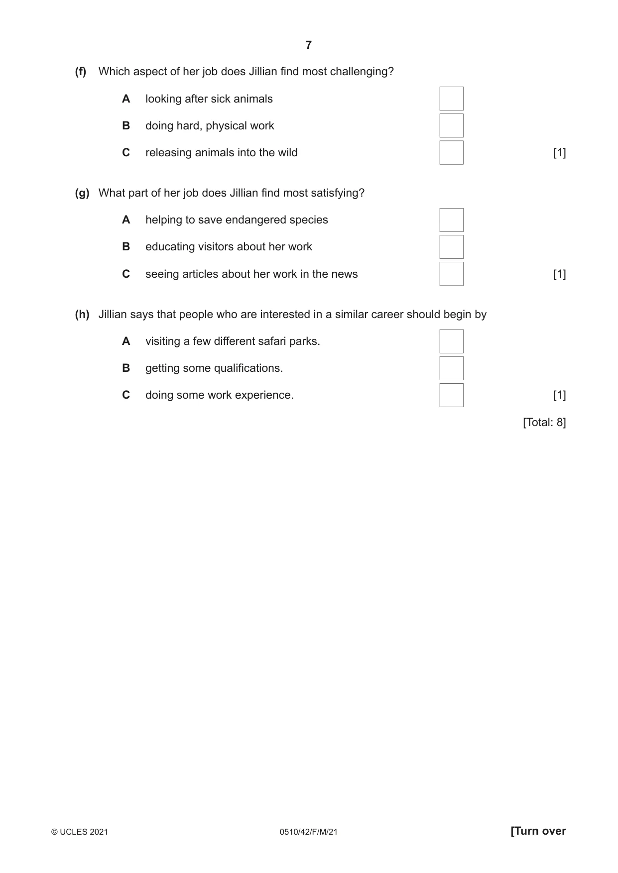 Cambridge IGCSE English - Second Language (oral endorsement) 0510 2021 Feb/March Paper 4 · Variant 2 question paper, page 7 of 12