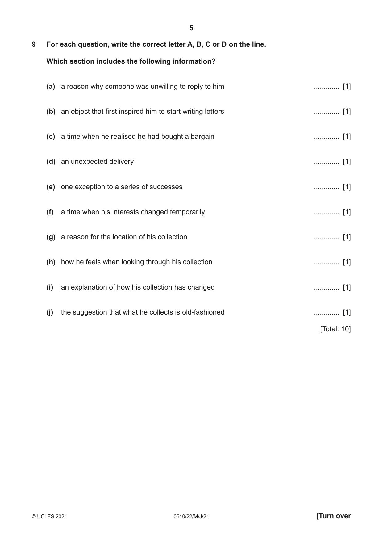 Cambridge IGCSE English - Second Language (oral endorsement) 0510 2021 May/June Paper 2 · Variant 2 question paper, page 5 of 16
