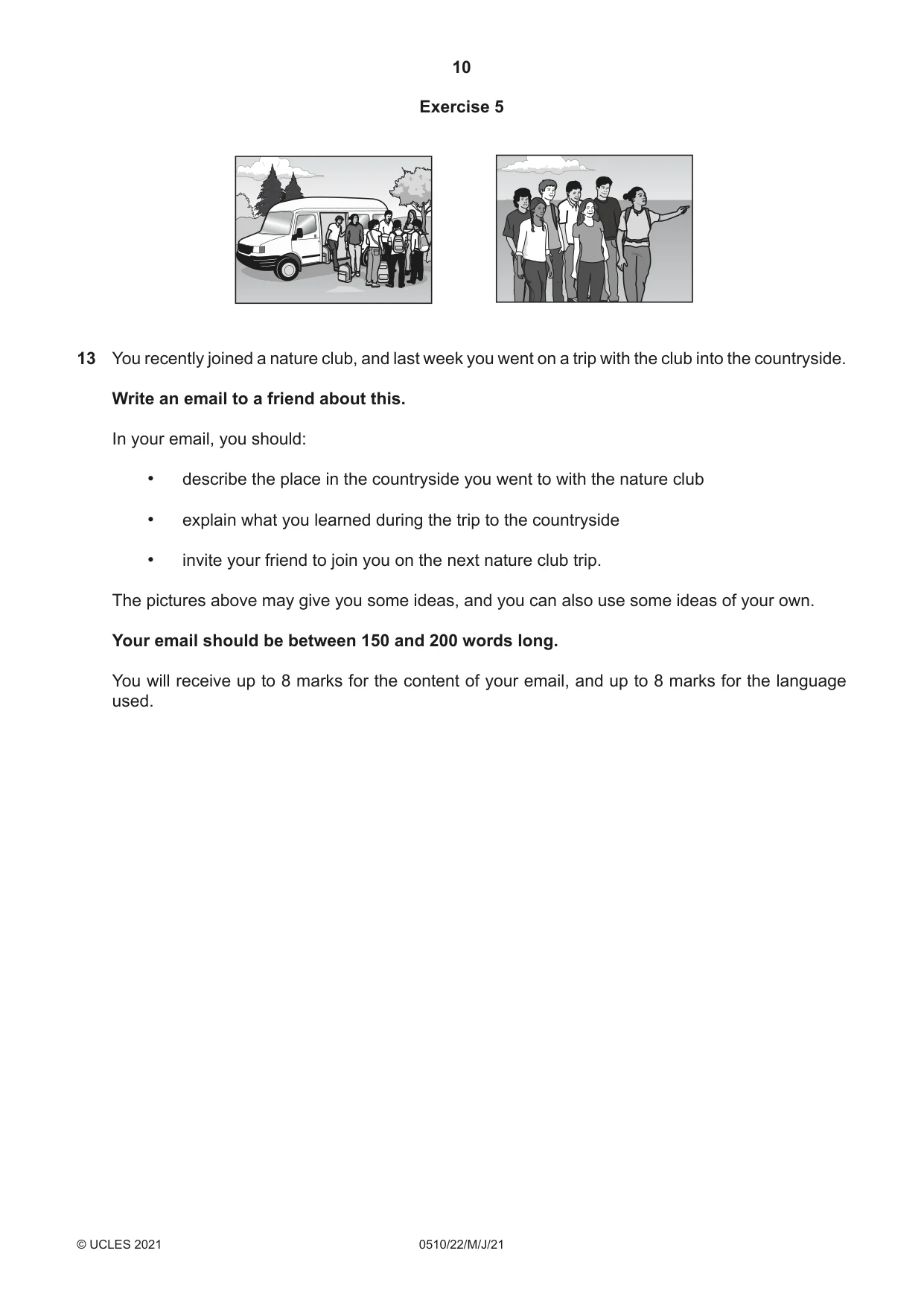 Cambridge IGCSE English - Second Language (oral endorsement) 0510 2021 May/June Paper 2 · Variant 2 question paper, page 10 of 16