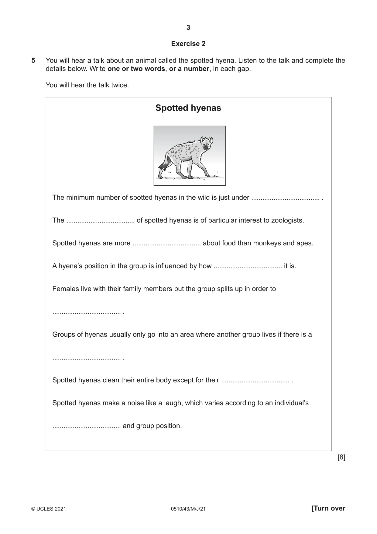 Cambridge IGCSE English - Second Language (oral endorsement) 0510 2021 May/June Paper 4 · Variant 3 question paper, page 3 of 12