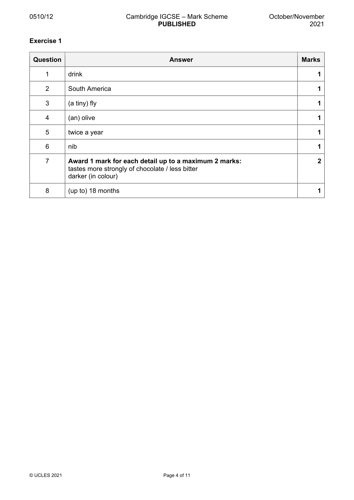 Mark scheme, page 4 of 11