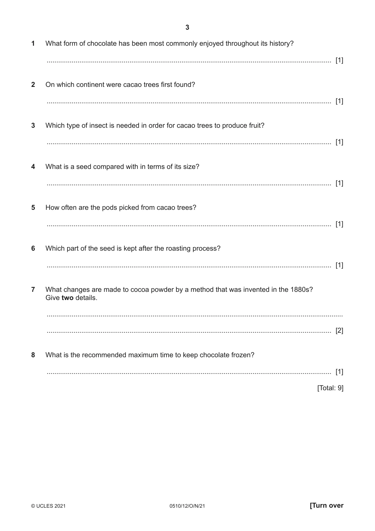 Cambridge IGCSE English - Second Language (oral endorsement) 0510 2021 Oct/Nov Paper 1 · Variant 2 question paper, page 3 of 16