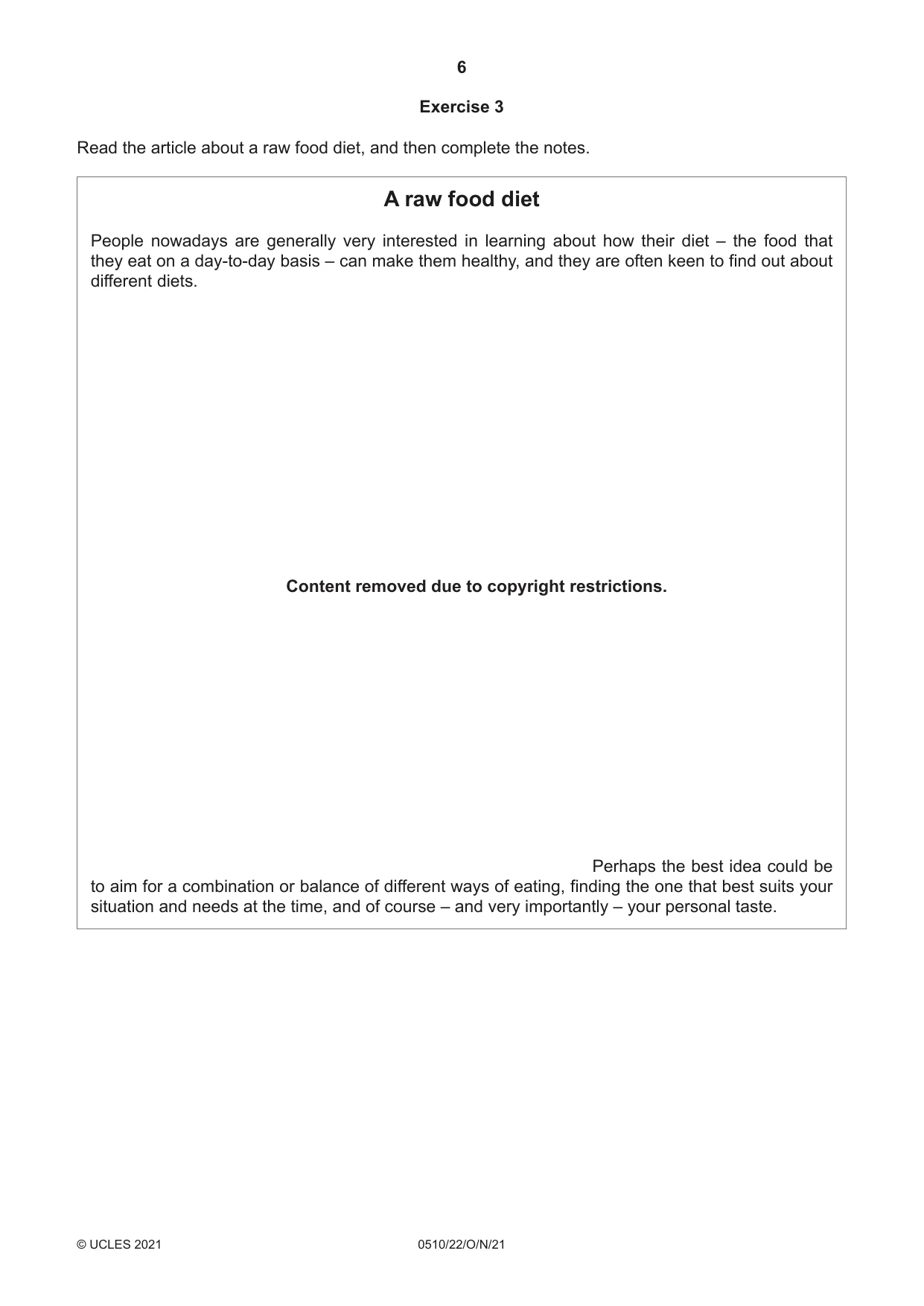 Cambridge IGCSE English - Second Language (oral endorsement) 0510 2021 Oct/Nov Paper 2 · Variant 2 question paper, page 6 of 16