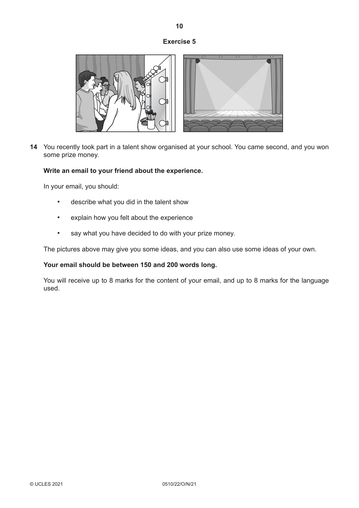 Cambridge IGCSE English - Second Language (oral endorsement) 0510 2021 Oct/Nov Paper 2 · Variant 2 question paper, page 10 of 16