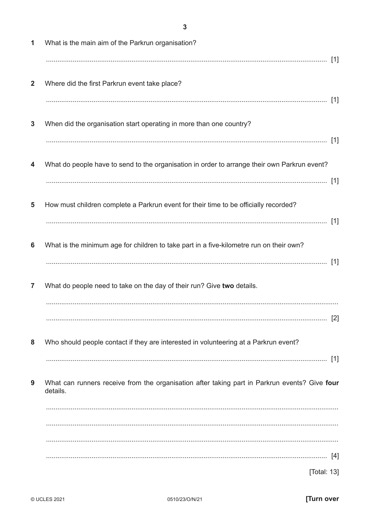 Cambridge IGCSE English - Second Language (oral endorsement) 0510 2021 Oct/Nov Paper 2 · Variant 3 question paper, page 3 of 16