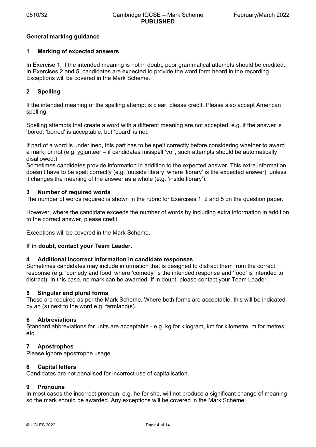Mark scheme, page 4 of 14