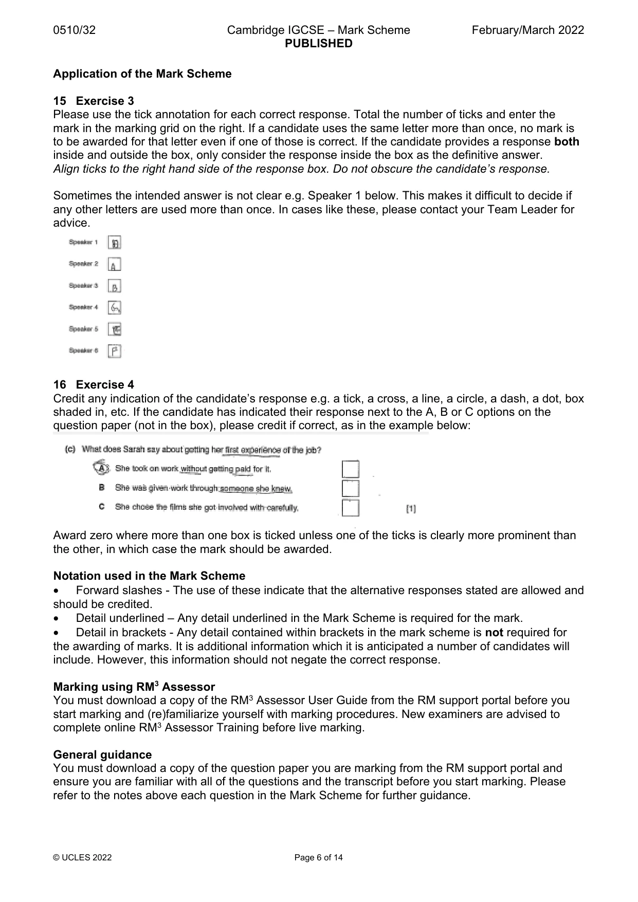 Mark scheme, page 6 of 14