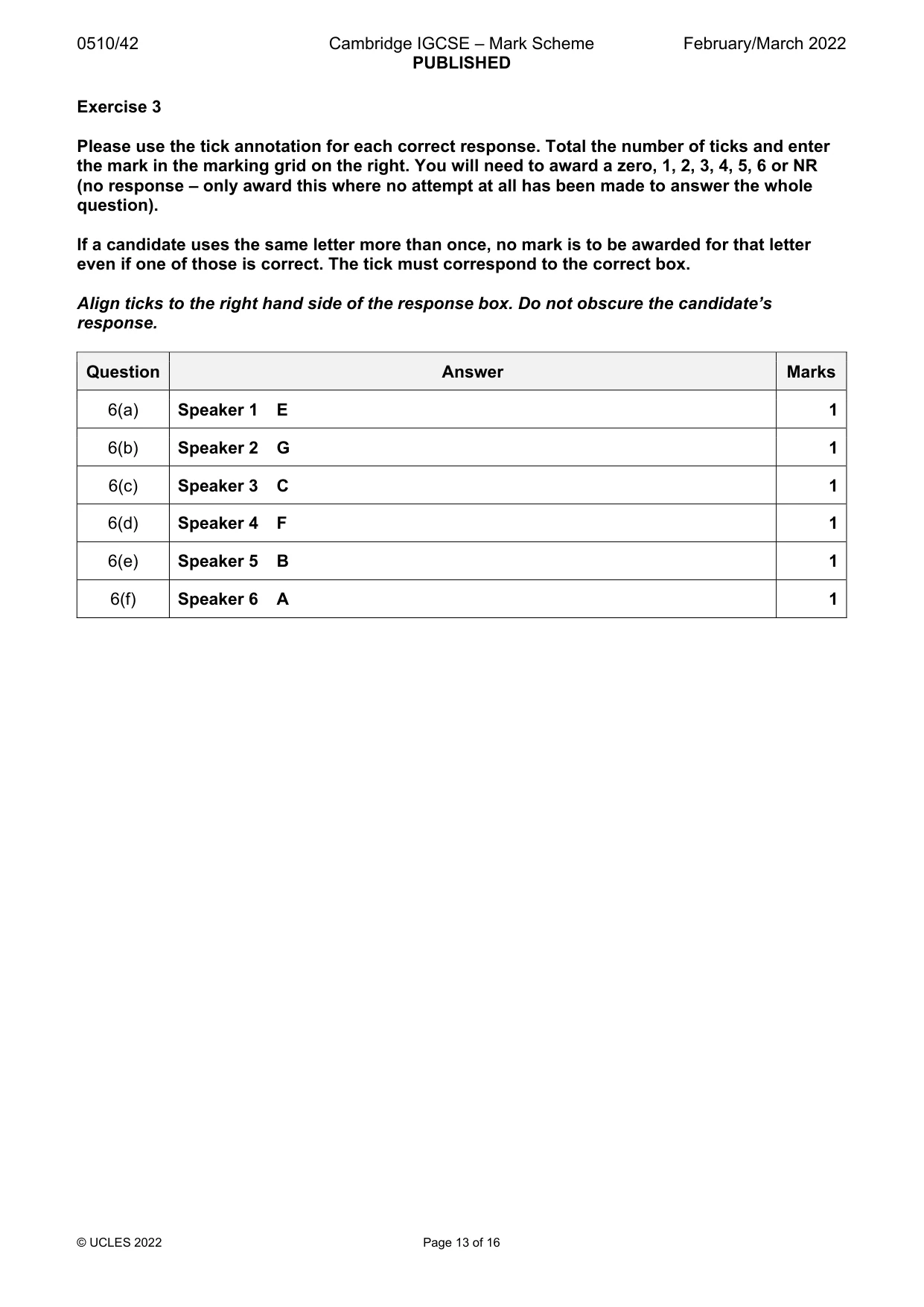 Mark scheme, page 13 of 16