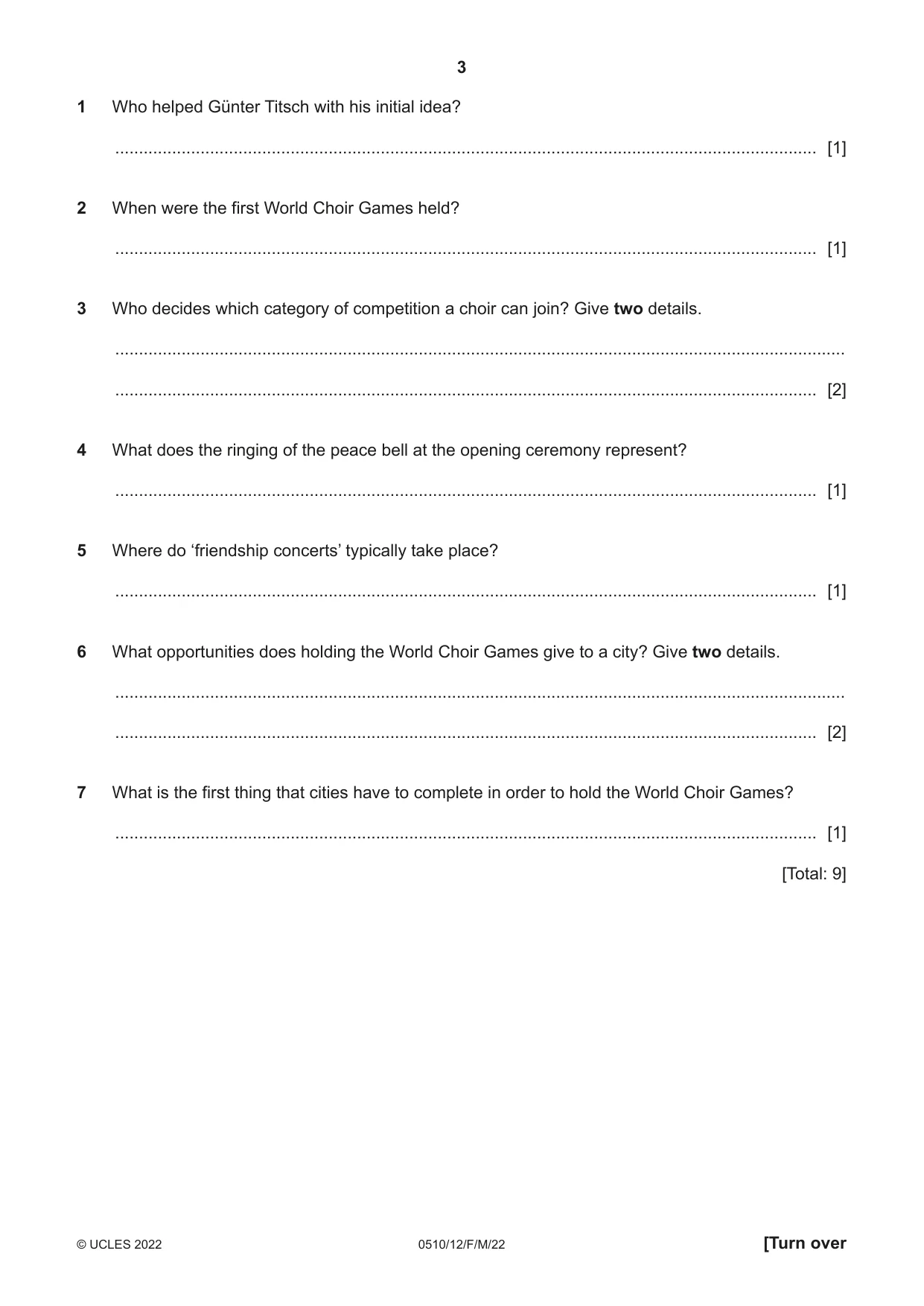 Cambridge IGCSE English - Second Language (oral endorsement) 0510 2022 Feb/March Paper 1 · Variant 2 question paper, page 3 of 16