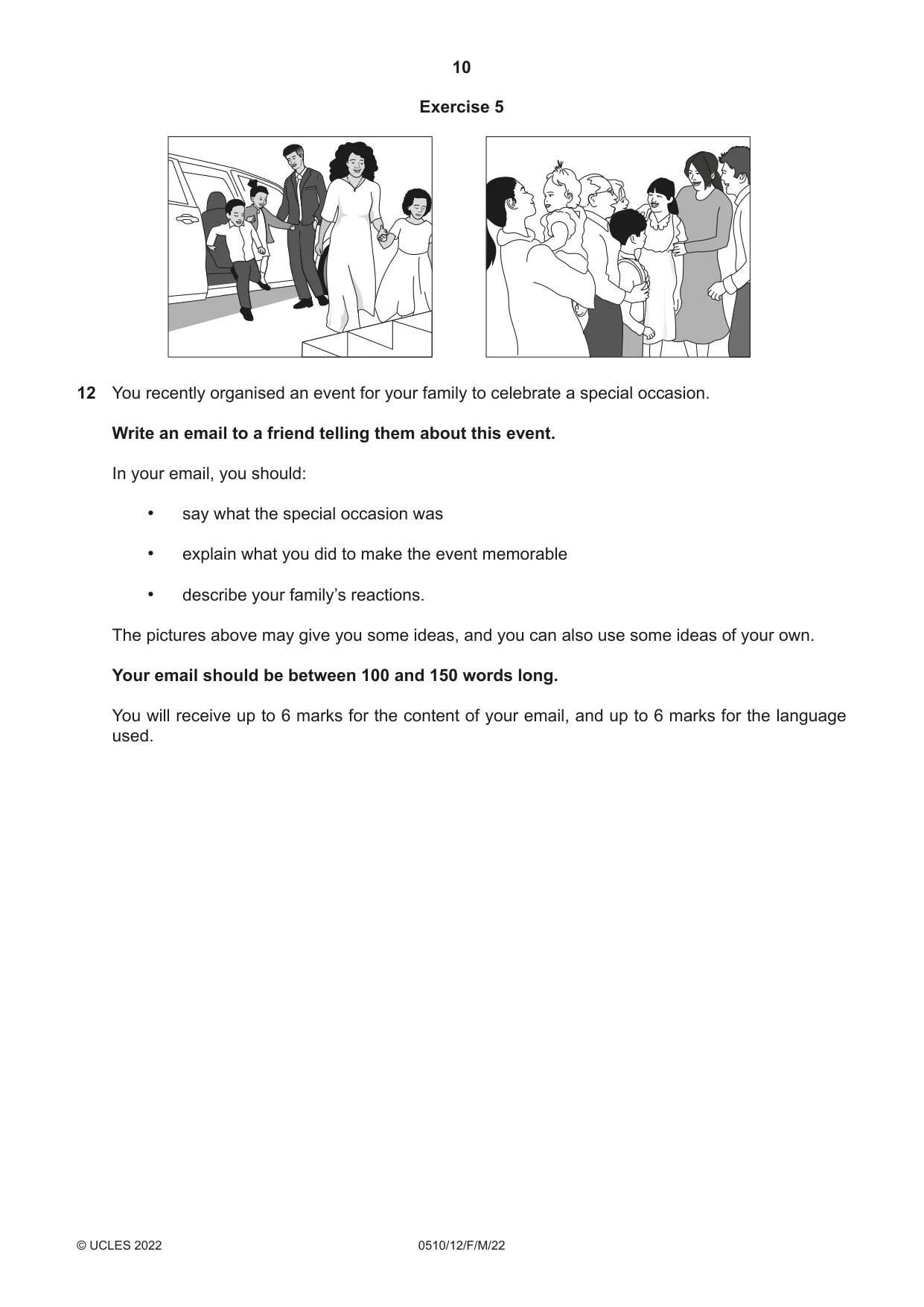Cambridge IGCSE English - Second Language (oral endorsement) 0510 2022 Feb/March Paper 1 · Variant 2 question paper, page 10 of 16