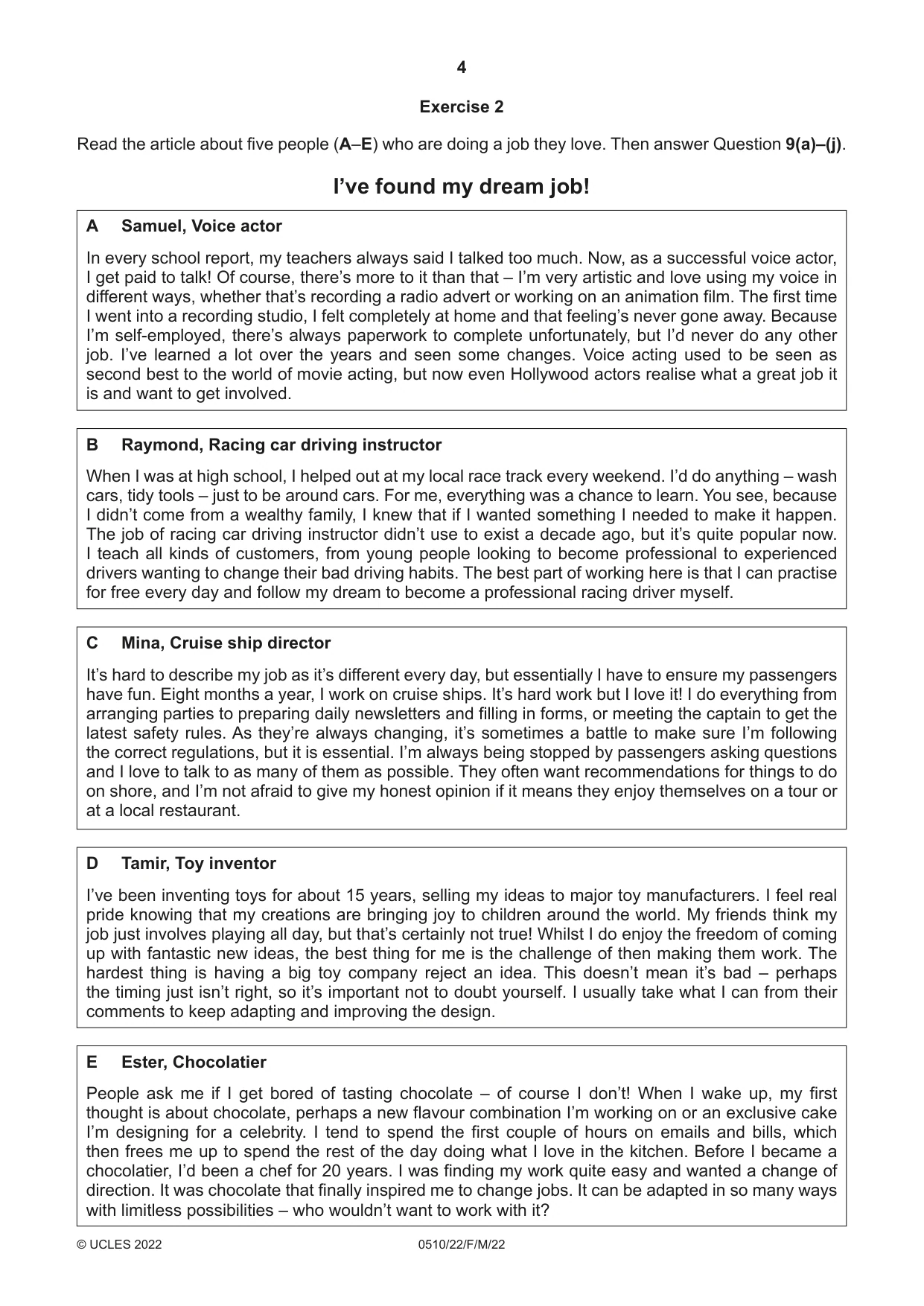 Cambridge IGCSE English - Second Language (oral endorsement) 0510 2022 Feb/March Paper 2 · Variant 2 question paper, page 4 of 16