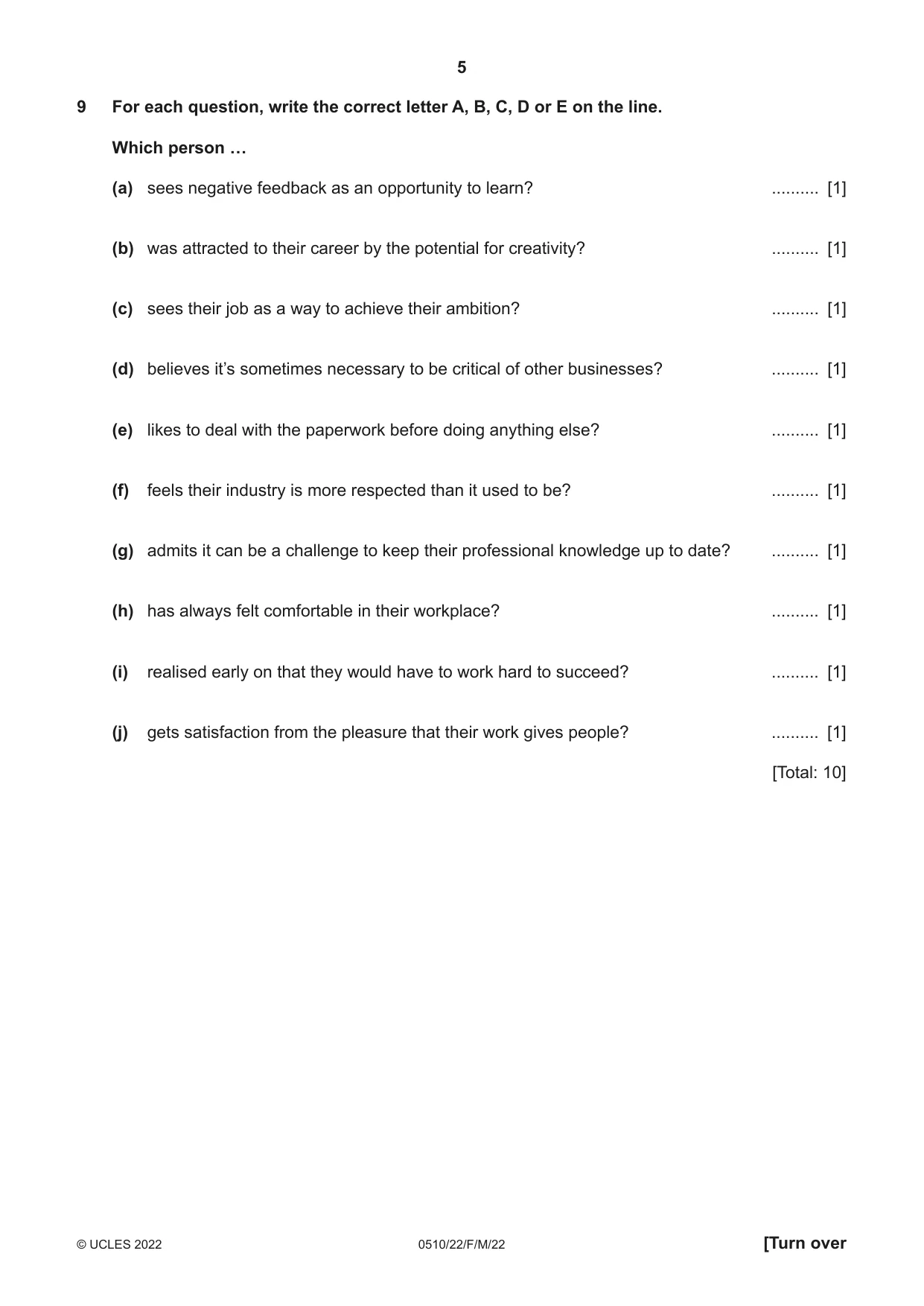 Cambridge IGCSE English - Second Language (oral endorsement) 0510 2022 Feb/March Paper 2 · Variant 2 question paper, page 5 of 16