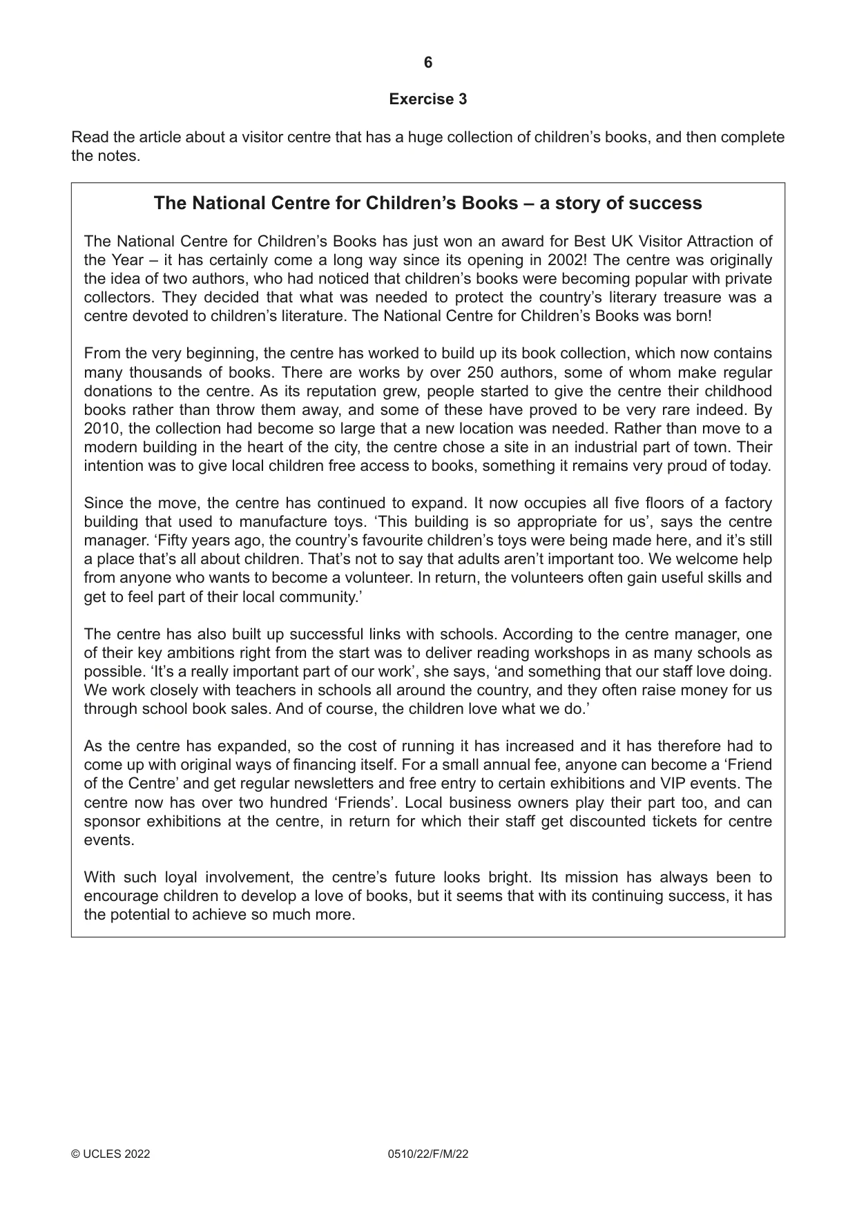 Cambridge IGCSE English - Second Language (oral endorsement) 0510 2022 Feb/March Paper 2 · Variant 2 question paper, page 6 of 16