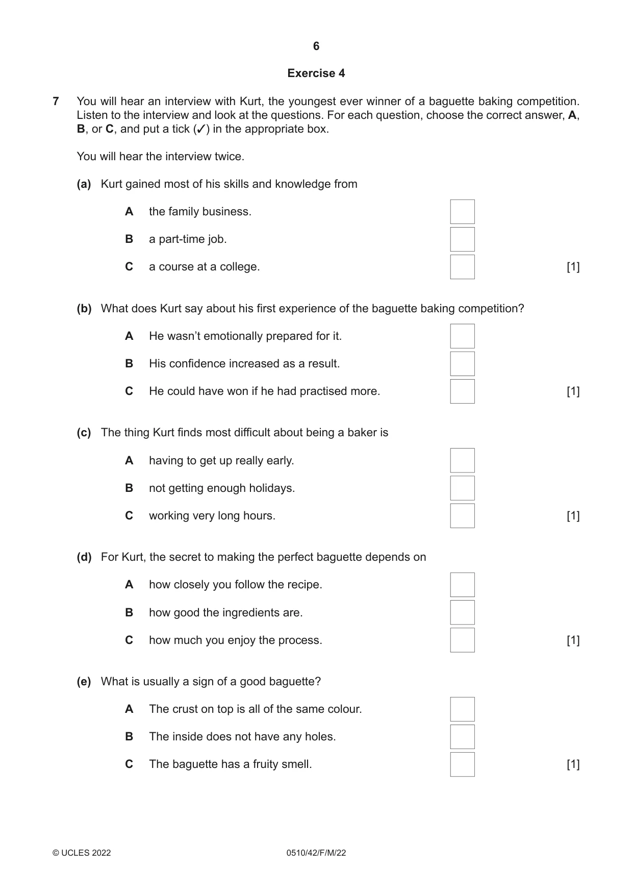 Cambridge IGCSE English - Second Language (oral endorsement) 0510 2022 Feb/March Paper 4 · Variant 2 question paper, page 6 of 12