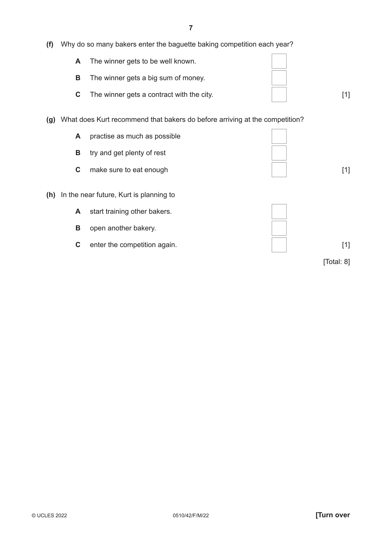 Cambridge IGCSE English - Second Language (oral endorsement) 0510 2022 Feb/March Paper 4 · Variant 2 question paper, page 7 of 12