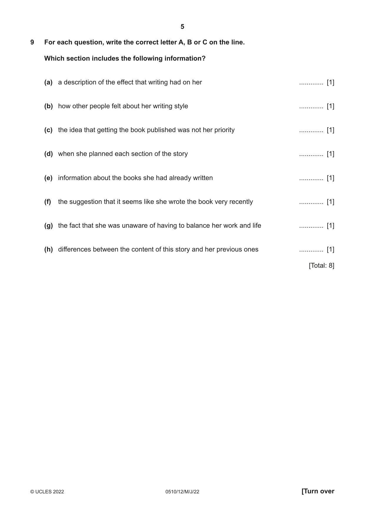 Cambridge IGCSE English - Second Language (oral endorsement) 0510 2022 May/June Paper 1 · Variant 2 question paper, page 5 of 16