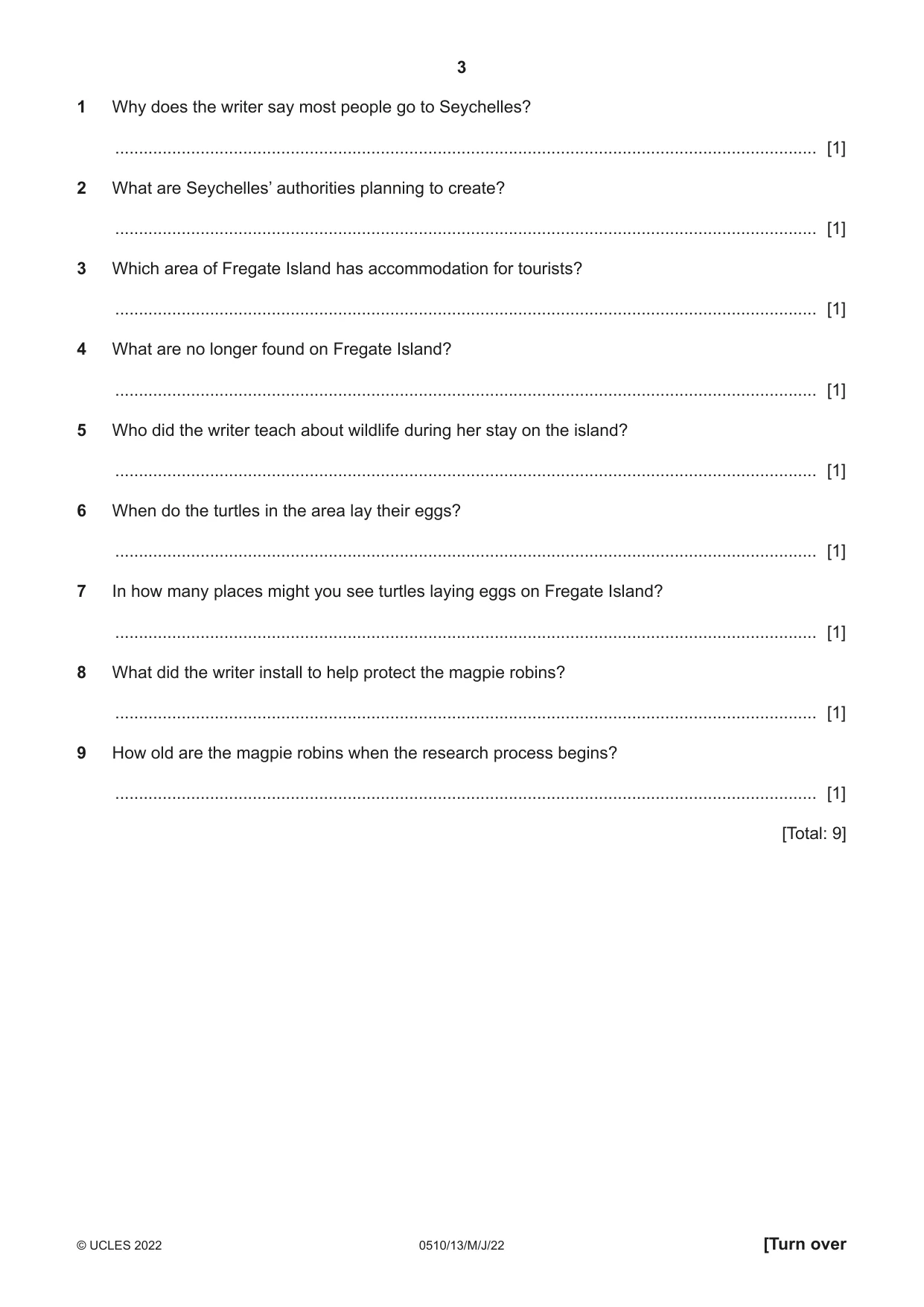 Cambridge IGCSE English - Second Language (oral endorsement) 0510 2022 May/June Paper 1 · Variant 3 question paper, page 3 of 16