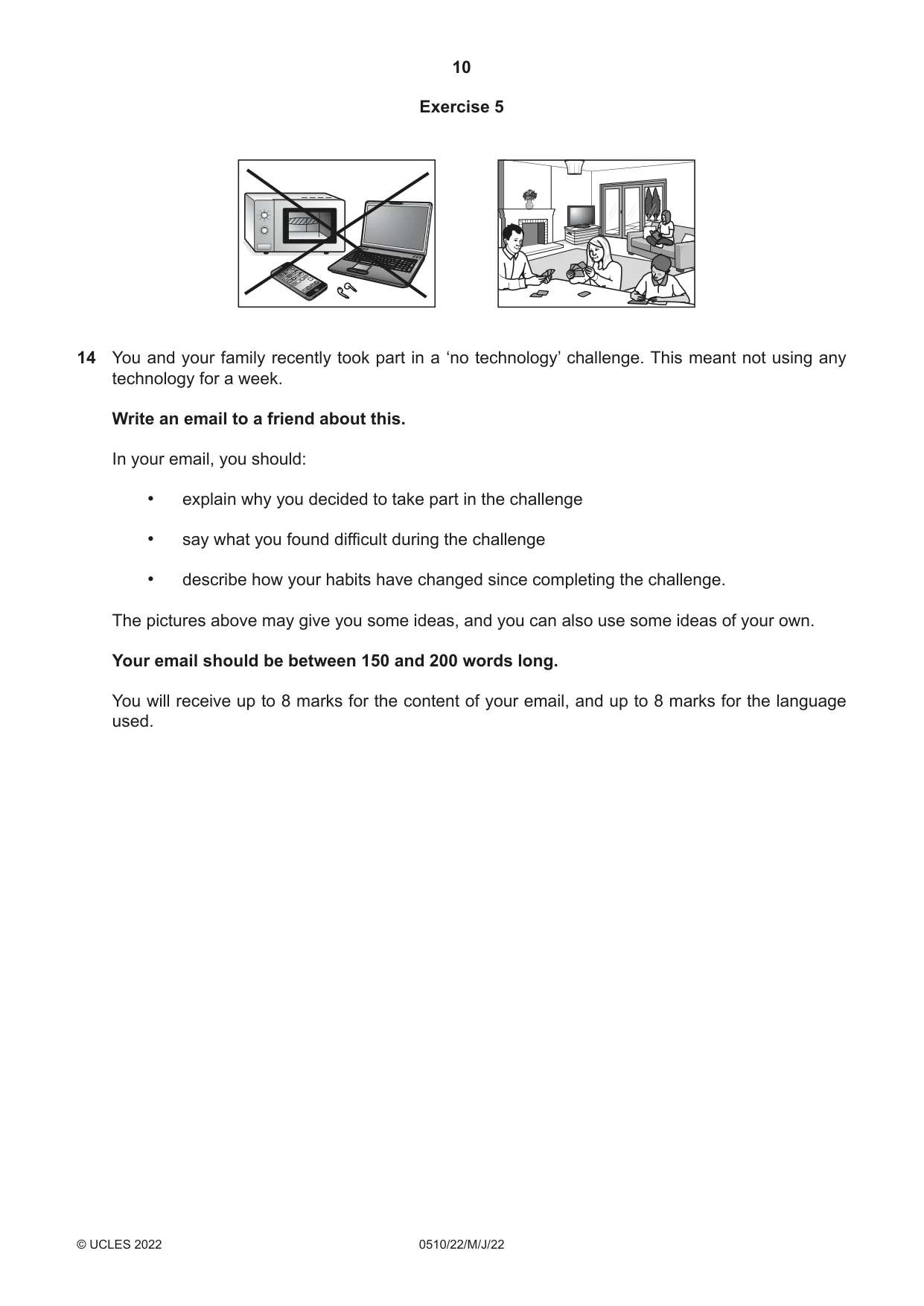 Cambridge IGCSE English - Second Language (oral endorsement) 0510 2022 May/June Paper 2 · Variant 2 question paper, page 10 of 16