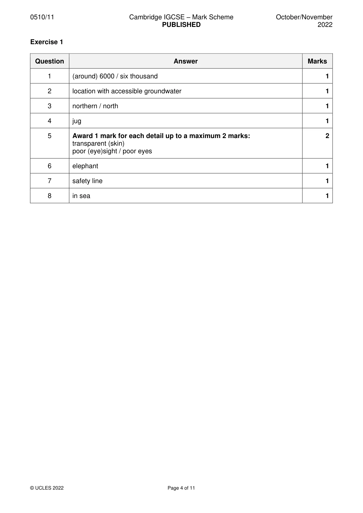 Mark scheme, page 4 of 11