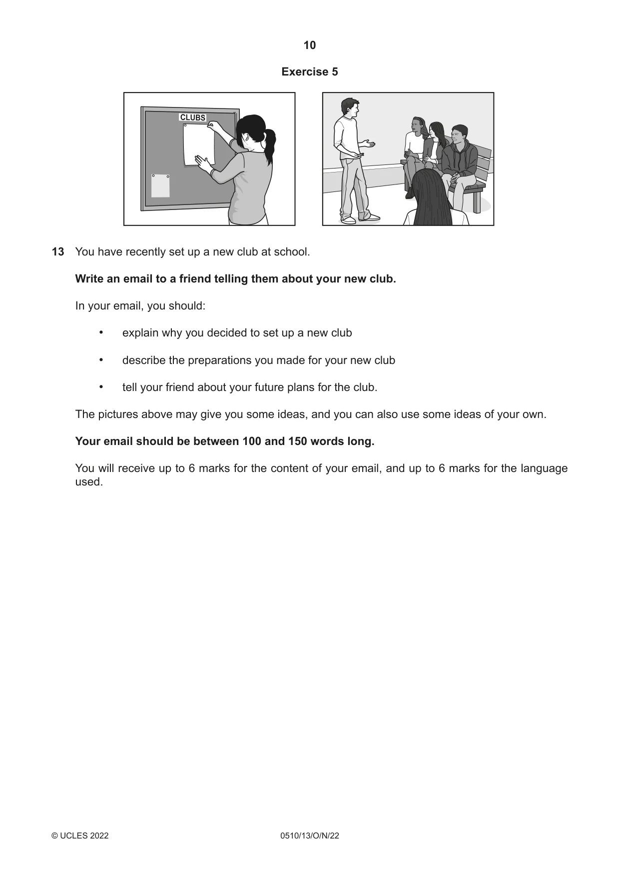 Cambridge IGCSE English - Second Language (oral endorsement) 0510 2022 Oct/Nov Paper 1 · Variant 3 question paper, page 10 of 16