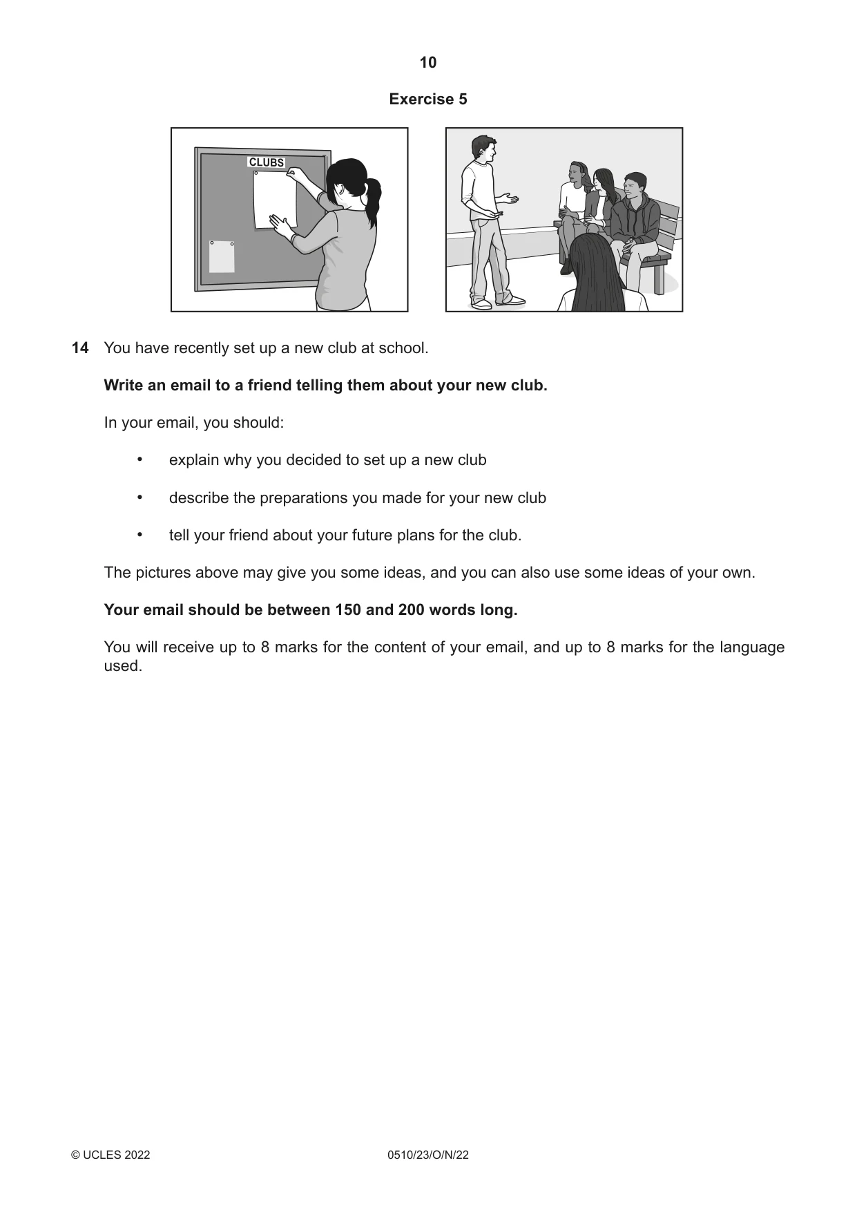 Cambridge IGCSE English - Second Language (oral endorsement) 0510 2022 Oct/Nov Paper 2 · Variant 3 question paper, page 10 of 16