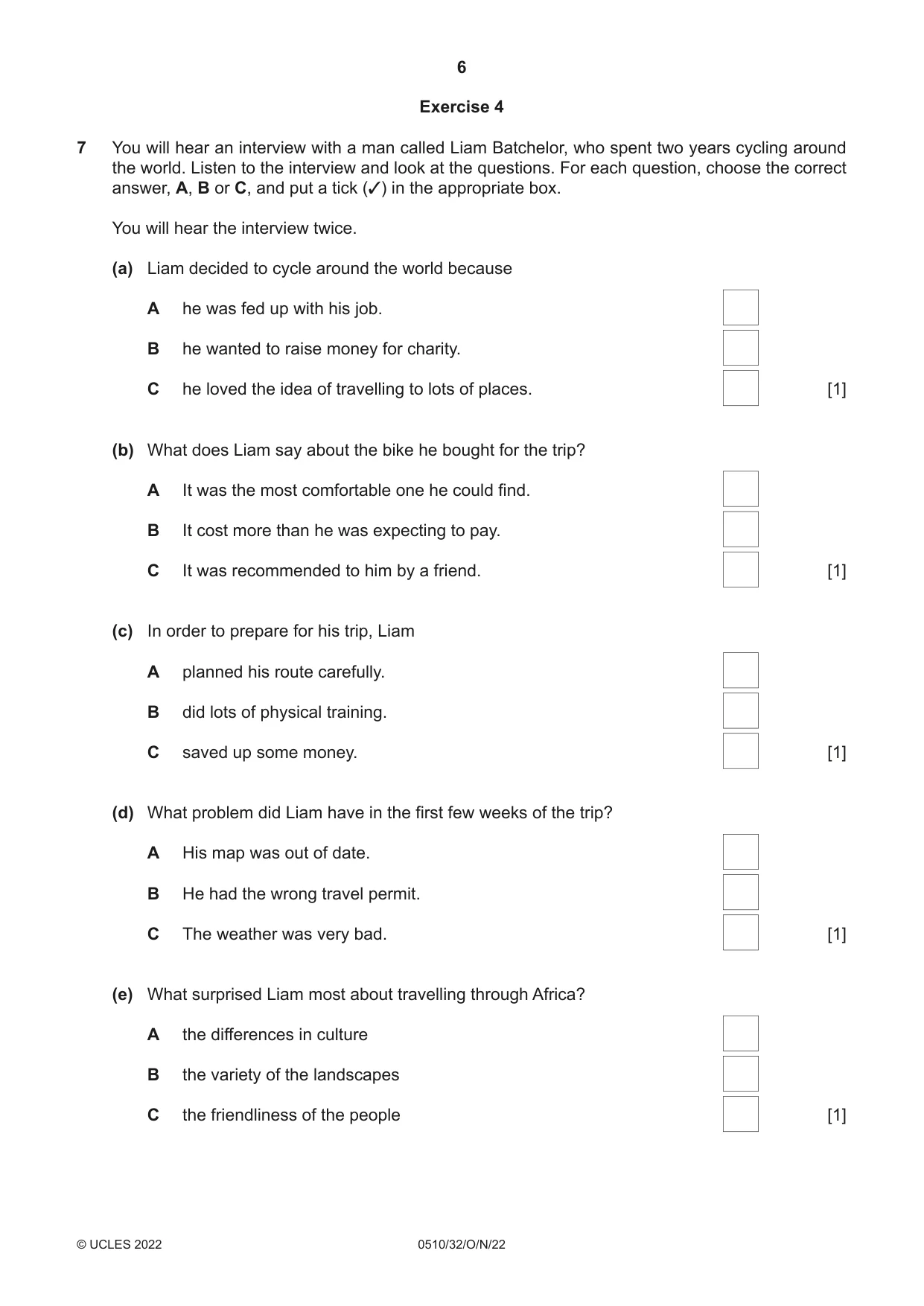 Cambridge IGCSE English - Second Language (oral endorsement) 0510 2022 Oct/Nov Paper 3 · Variant 2 question paper, page 6 of 8