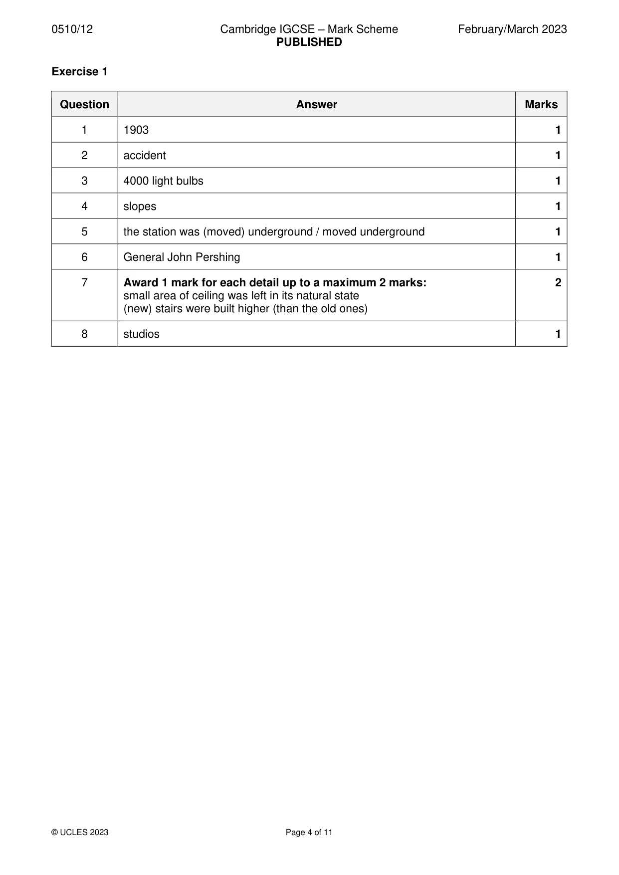 Mark scheme, page 4 of 11