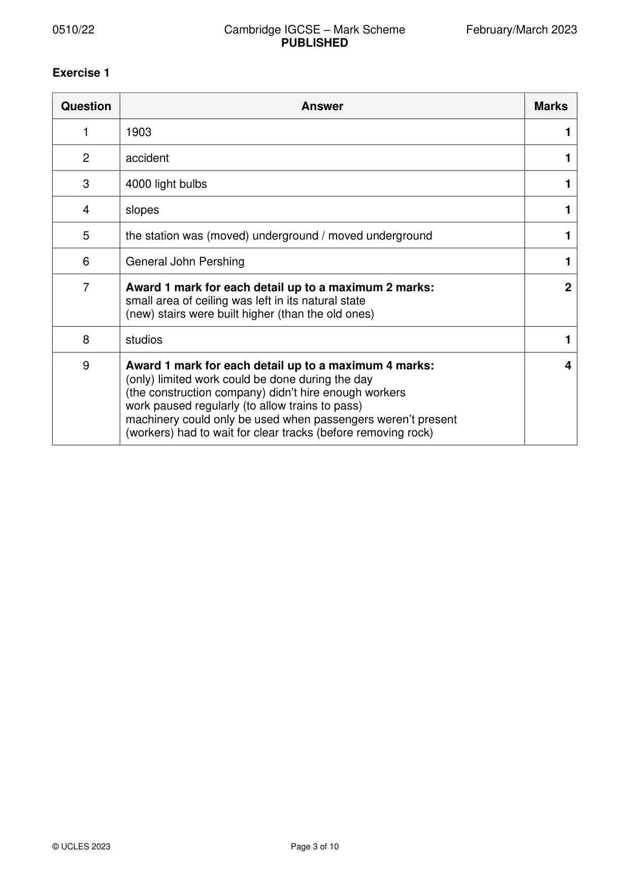 Mark scheme, page 3 of 10