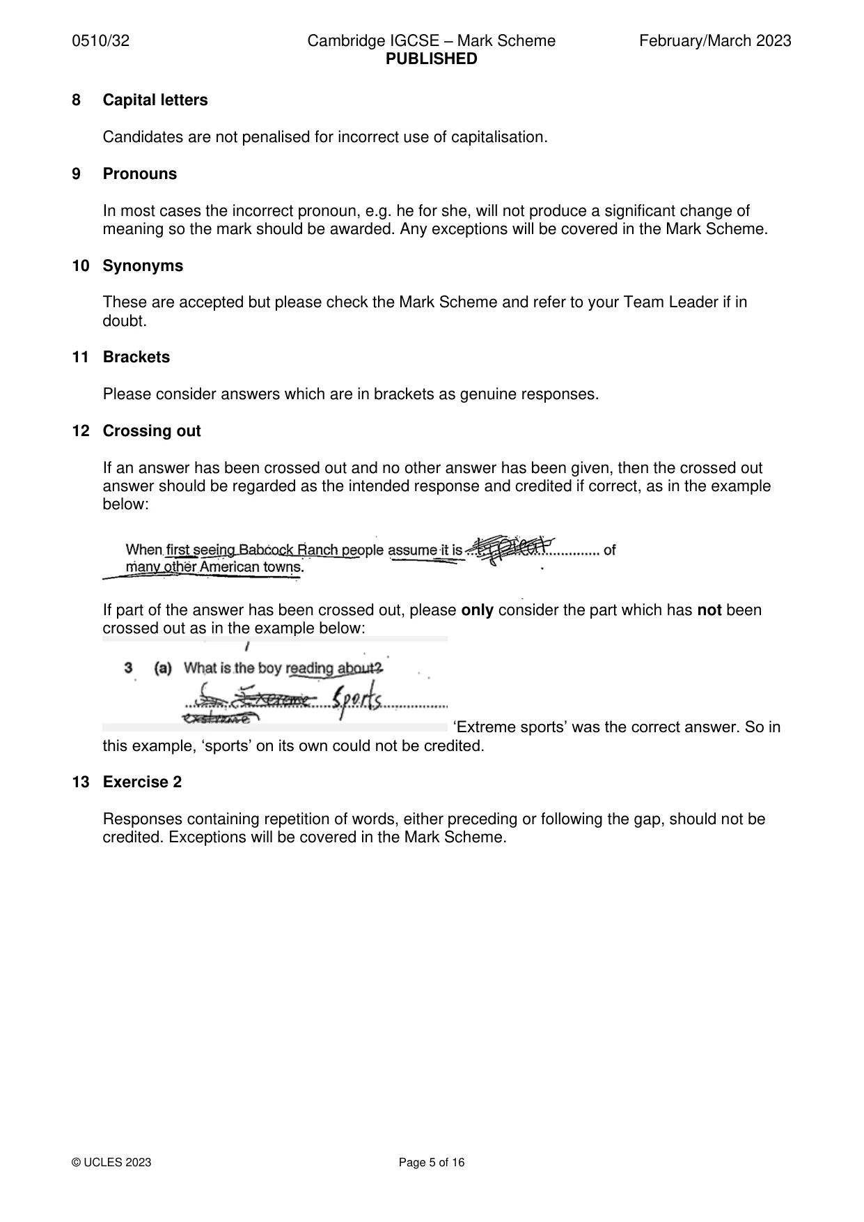 Mark scheme, page 5 of 16