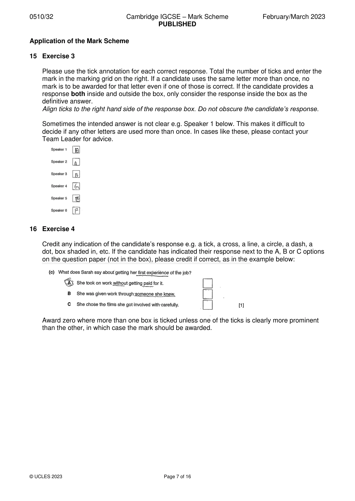 Mark scheme, page 7 of 16