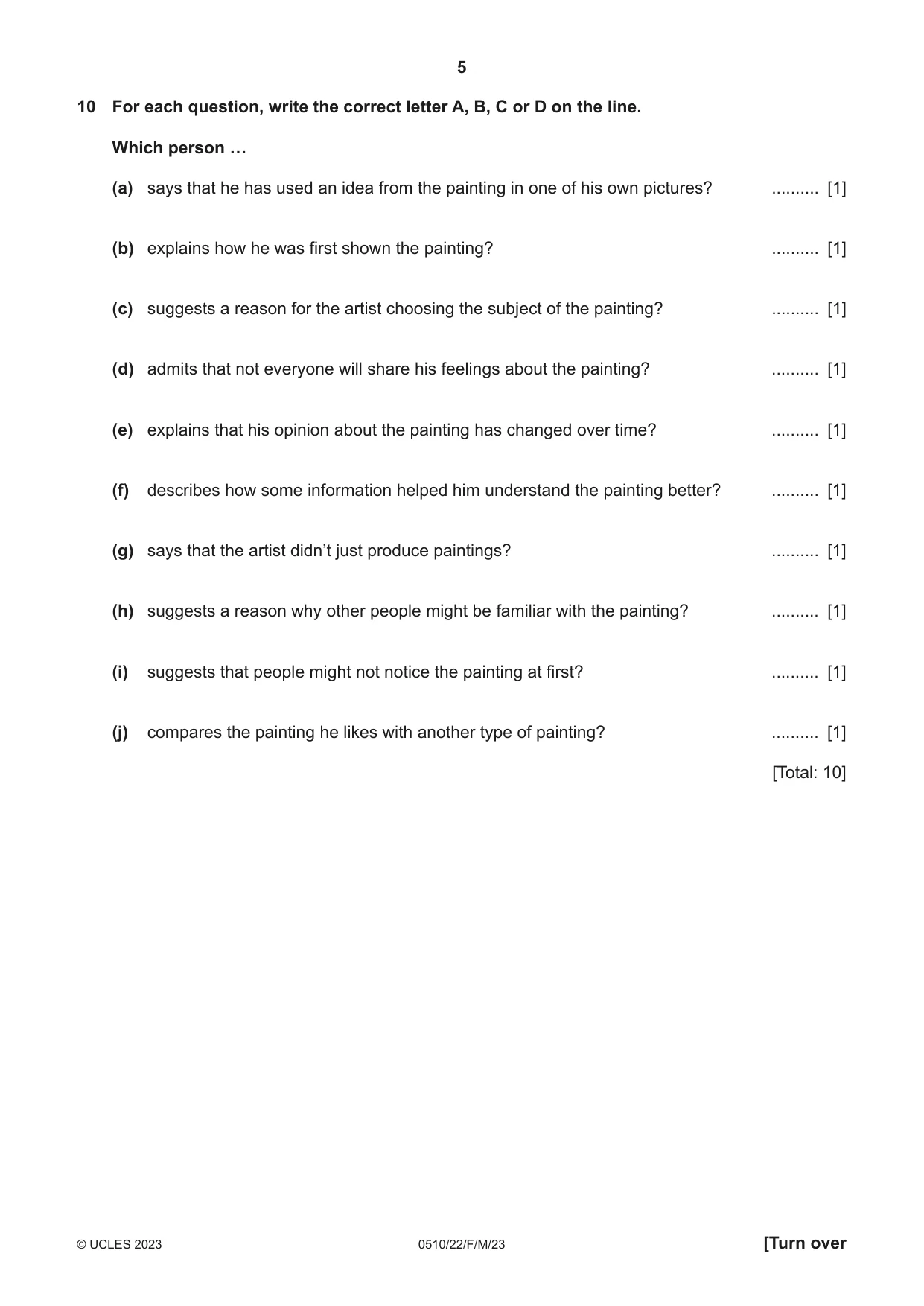 Cambridge IGCSE English - Second Language (oral endorsement) 0510 2023 Feb/March Paper 2 · Variant 2 question paper, page 5 of 16