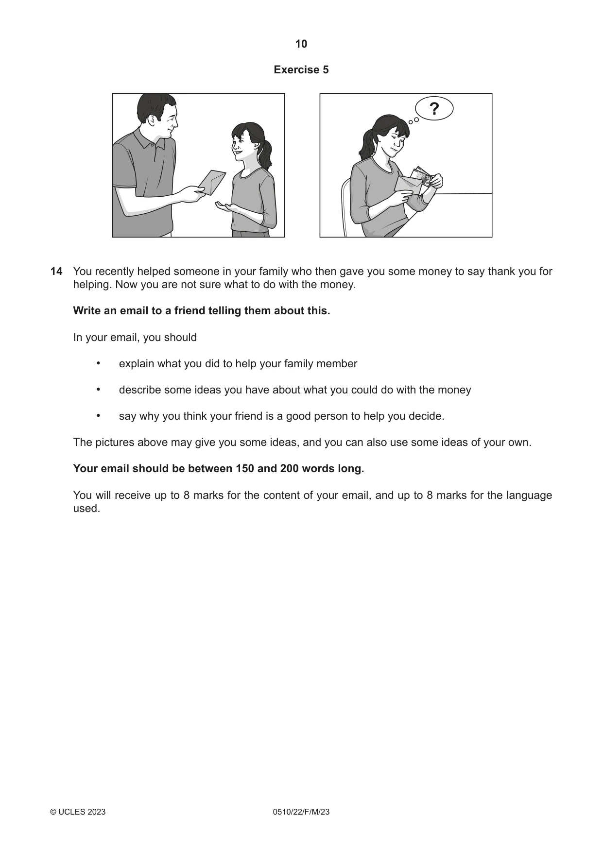 Cambridge IGCSE English - Second Language (oral endorsement) 0510 2023 Feb/March Paper 2 · Variant 2 question paper, page 10 of 16