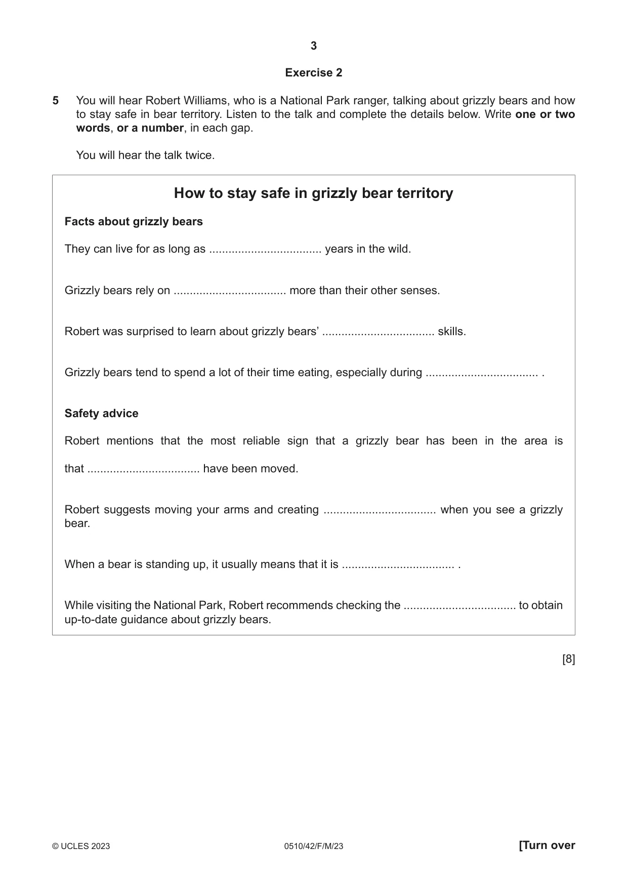 Cambridge IGCSE English - Second Language (oral endorsement) 0510 2023 Feb/March Paper 4 · Variant 2 question paper, page 3 of 12