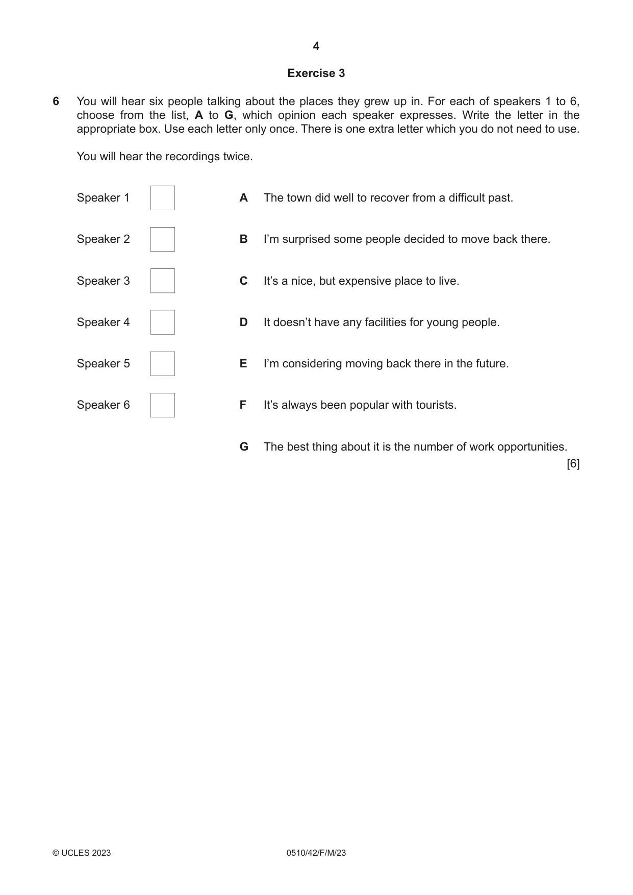 Cambridge IGCSE English - Second Language (oral endorsement) 0510 2023 Feb/March Paper 4 · Variant 2 question paper, page 4 of 12