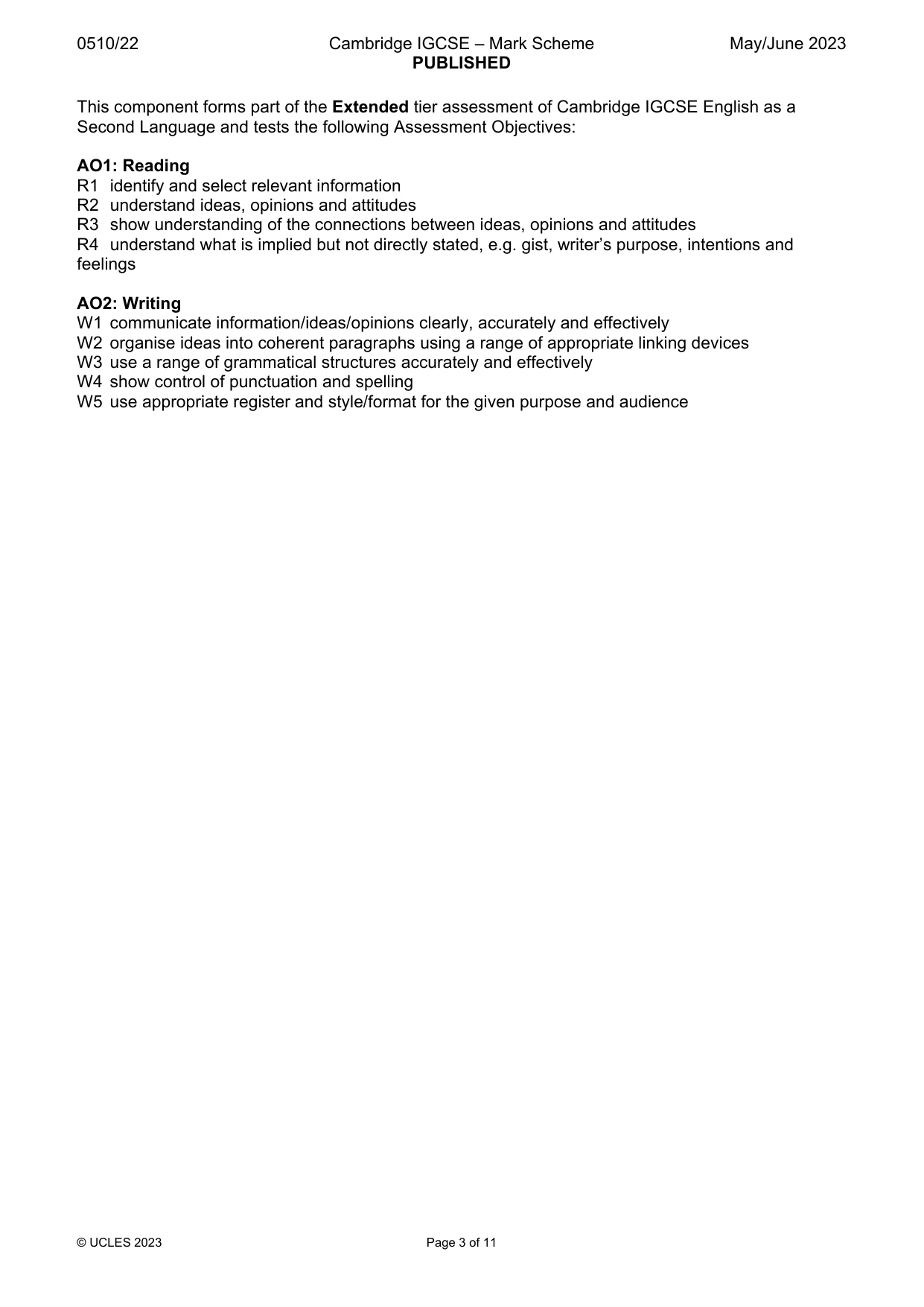 Mark scheme, page 3 of 11