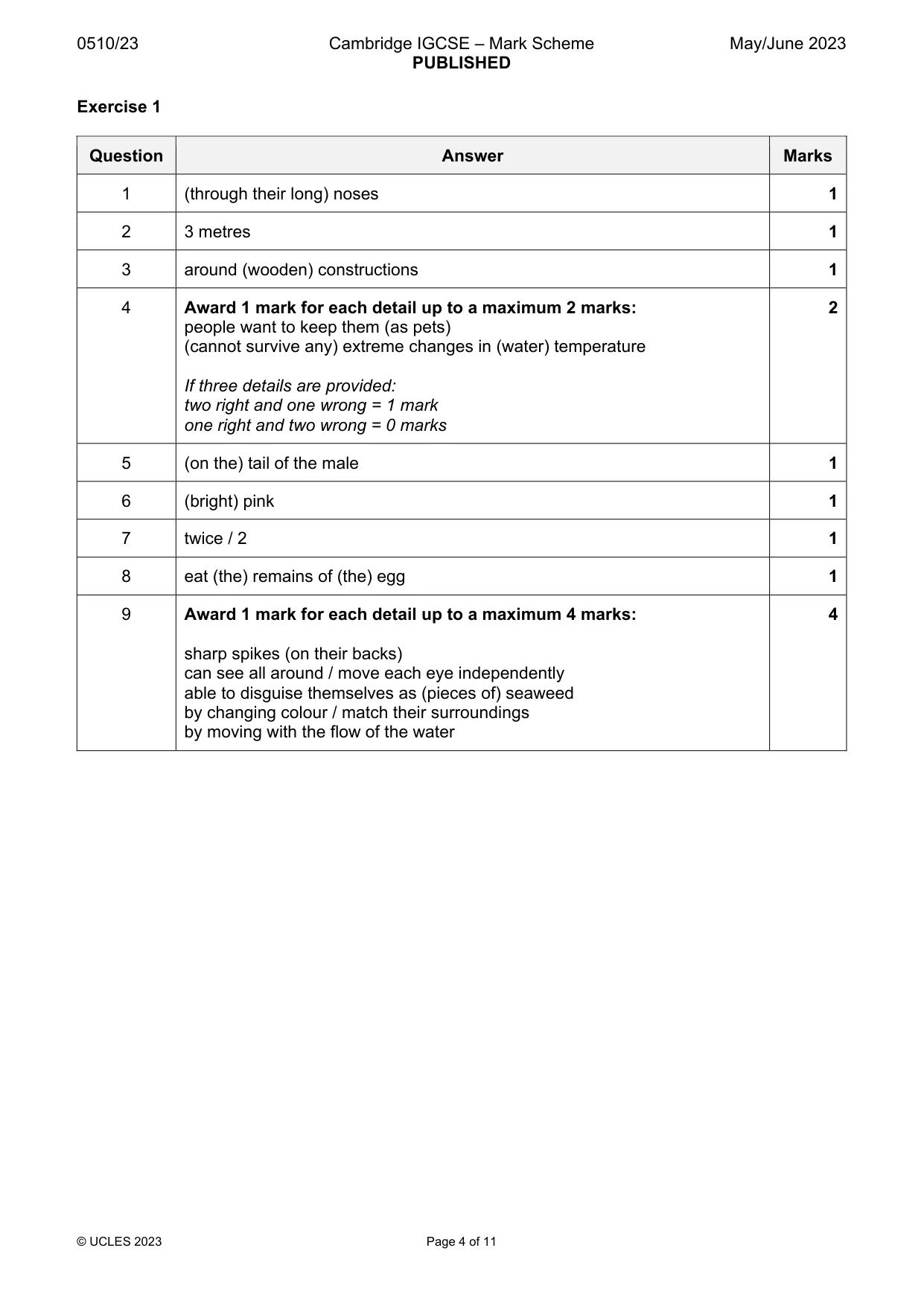 Mark scheme, page 4 of 11