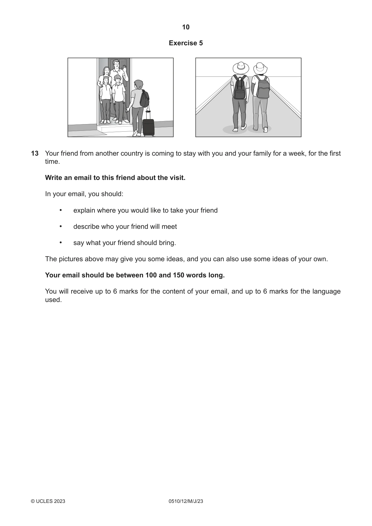 Cambridge IGCSE English - Second Language (oral endorsement) 0510 2023 May/June Paper 1 · Variant 2 question paper, page 10 of 16