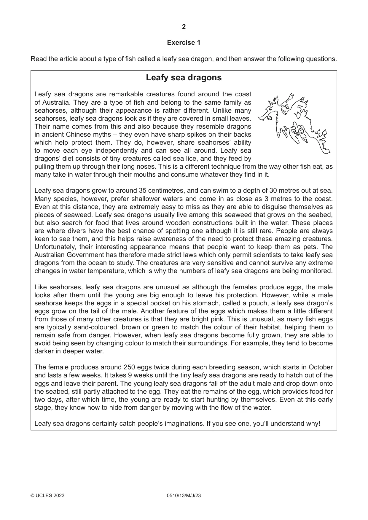 Cambridge IGCSE English - Second Language (oral endorsement) 0510 2023 May/June Paper 1 · Variant 3 question paper, page 2 of 16