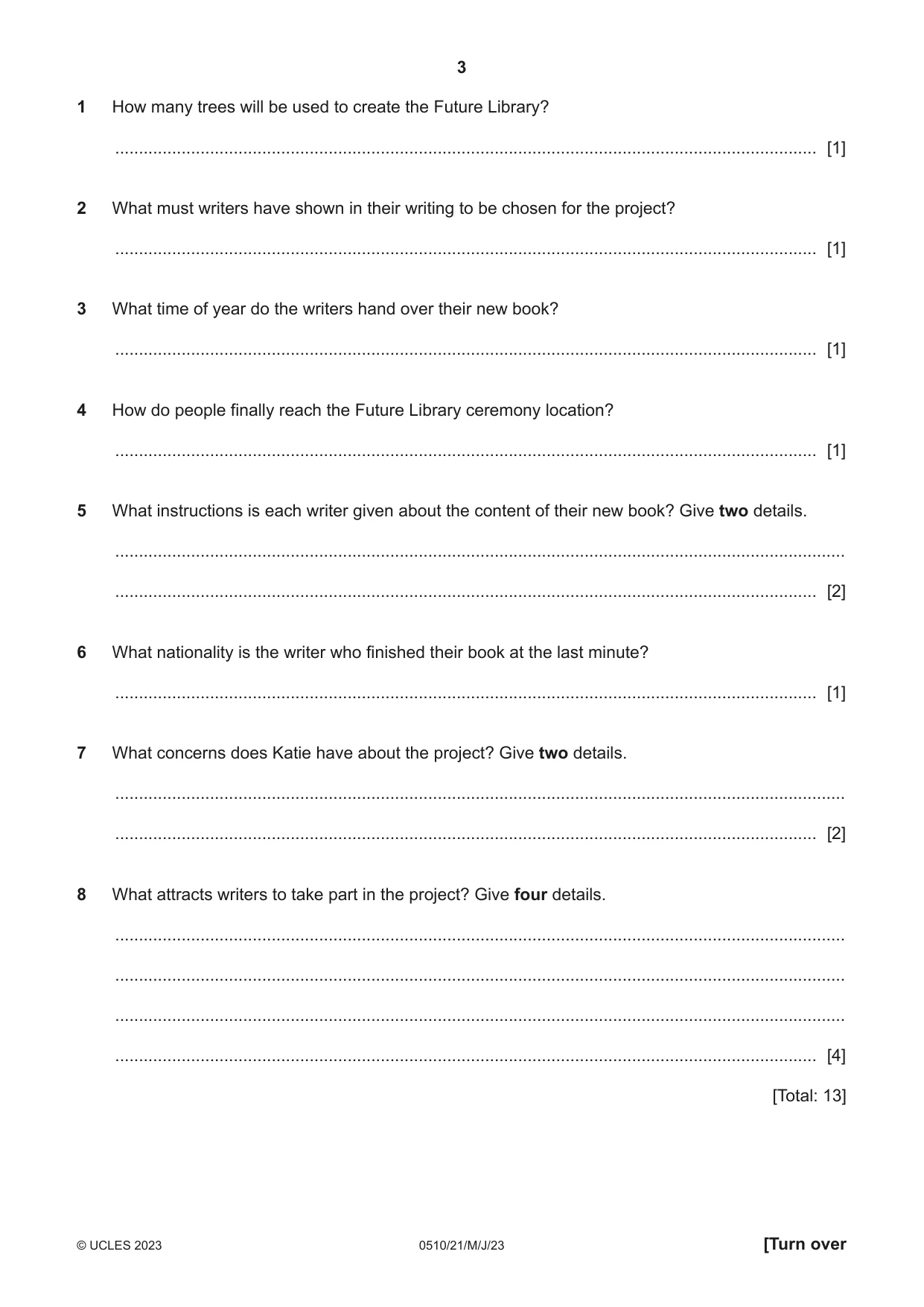 Cambridge IGCSE English - Second Language (oral endorsement) 0510 2023 May/June Paper 2 · Variant 1 question paper, page 3 of 16