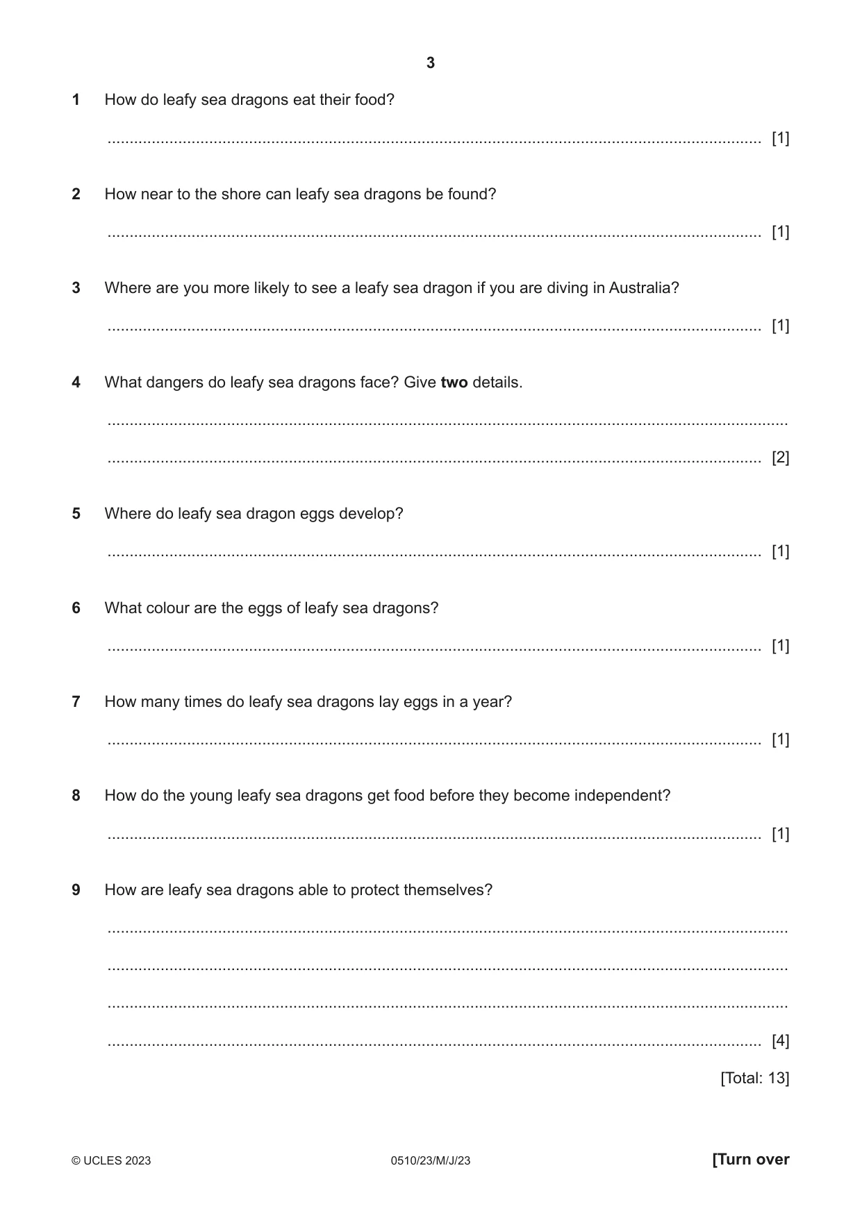 Cambridge IGCSE English - Second Language (oral endorsement) 0510 2023 May/June Paper 2 · Variant 3 question paper, page 3 of 16