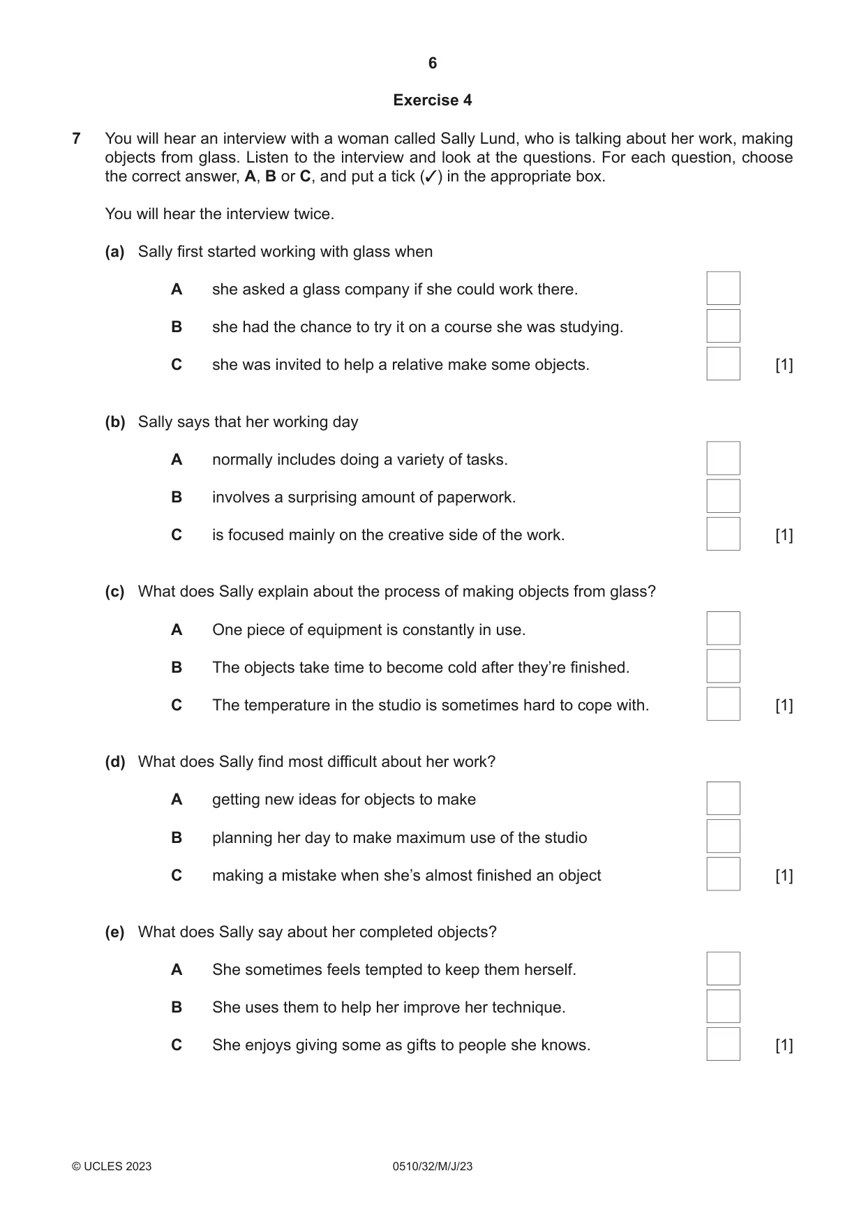 Cambridge IGCSE English - Second Language (oral endorsement) 0510 2023 May/June Paper 3 · Variant 2 question paper, page 6 of 8