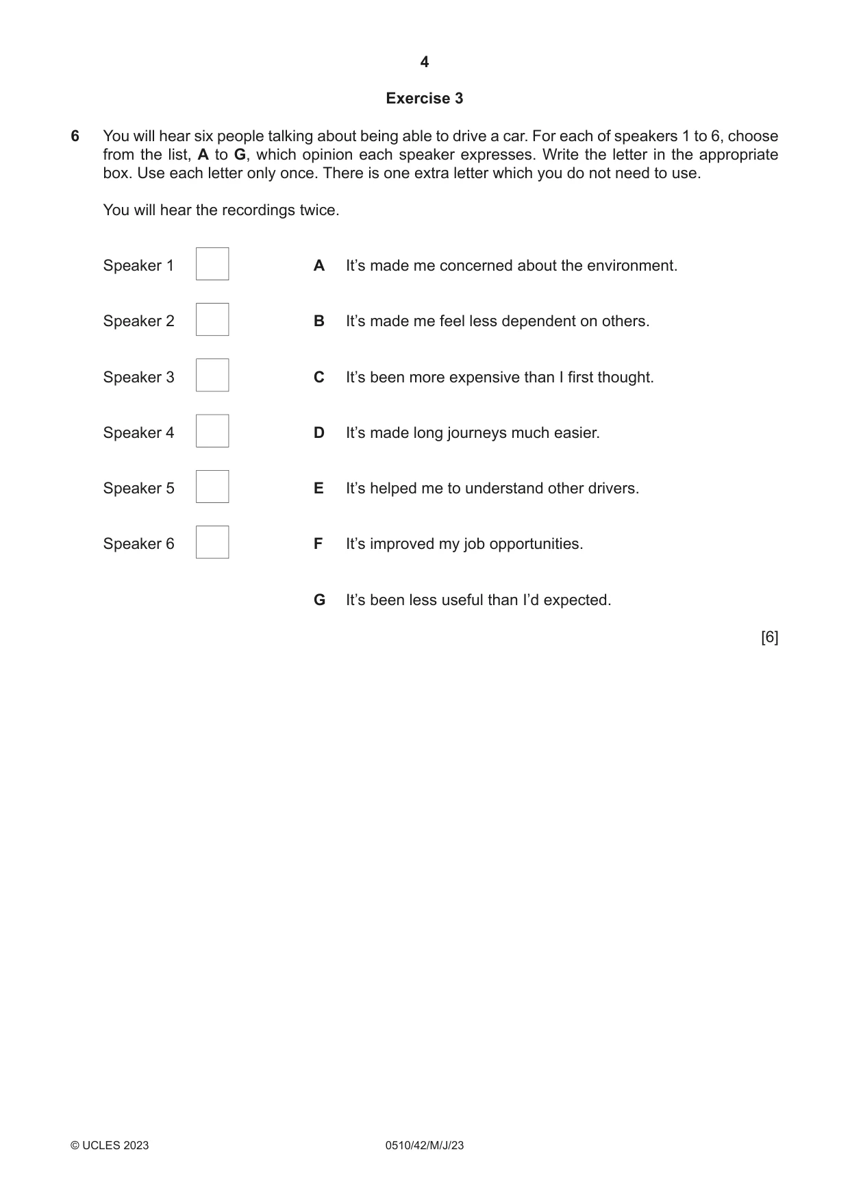 Cambridge IGCSE English - Second Language (oral endorsement) 0510 2023 May/June Paper 4 · Variant 2 question paper, page 4 of 12