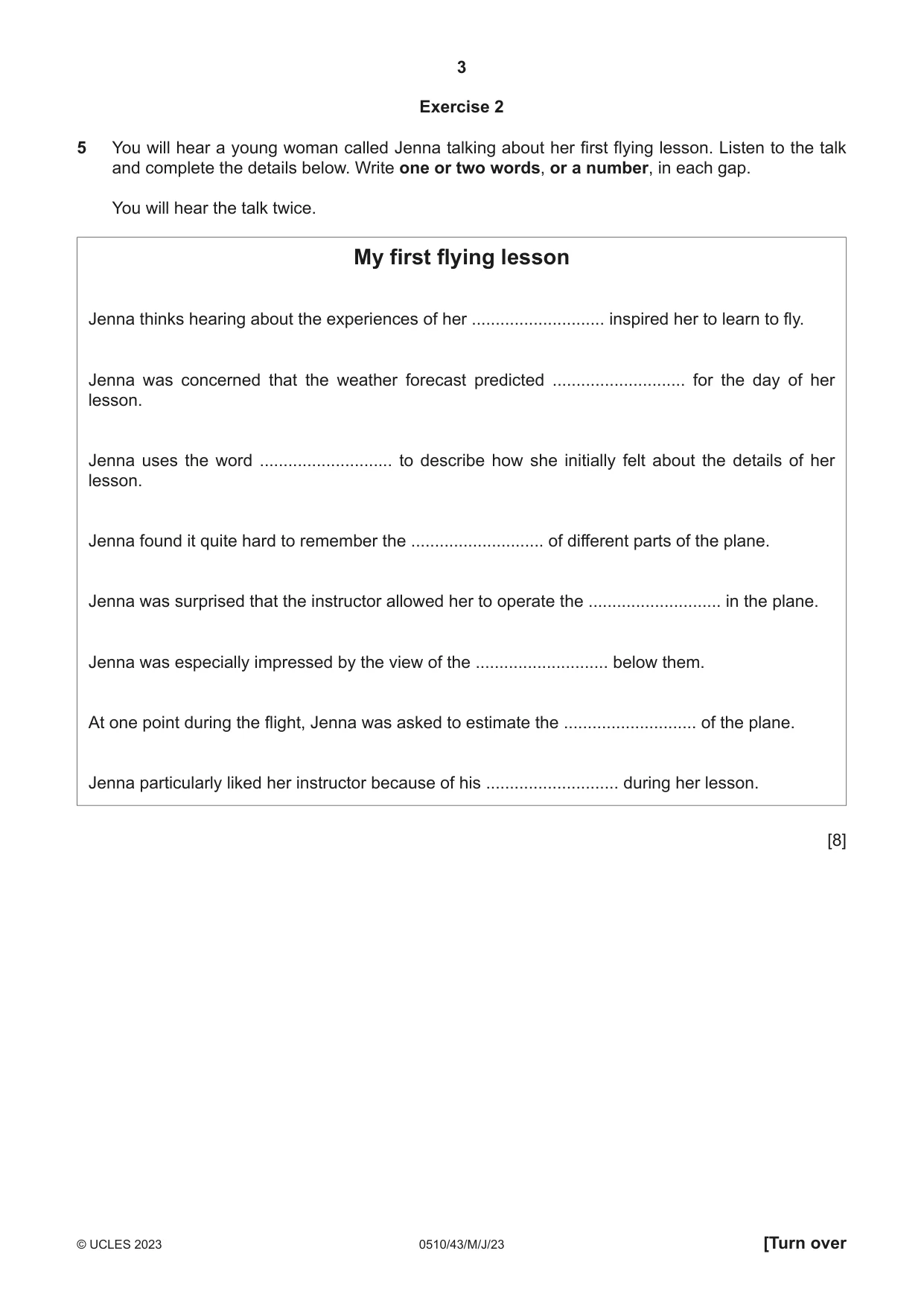 Cambridge IGCSE English - Second Language (oral endorsement) 0510 2023 May/June Paper 4 · Variant 3 question paper, page 3 of 12
