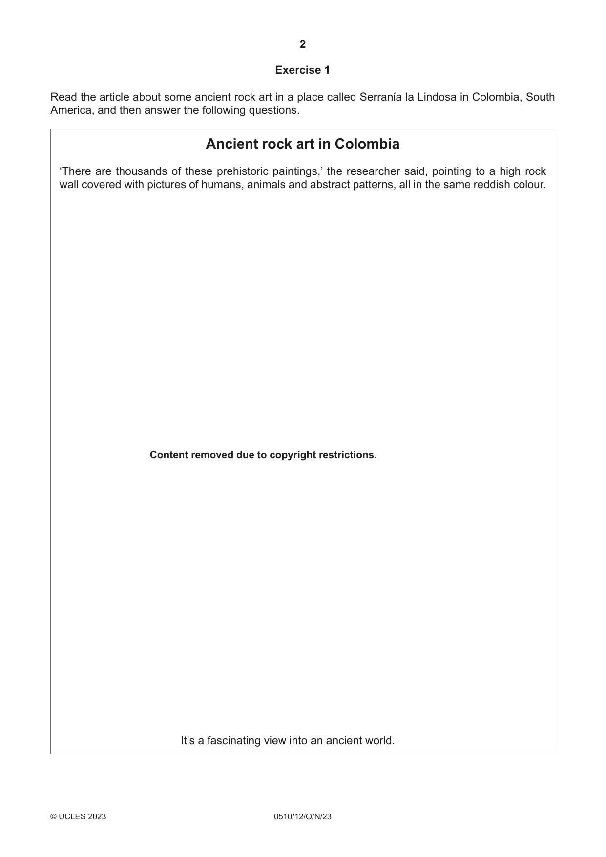Cambridge IGCSE English - Second Language (oral endorsement) 0510 2023 Oct/Nov Paper 1 · Variant 2 question paper, page 2 of 16
