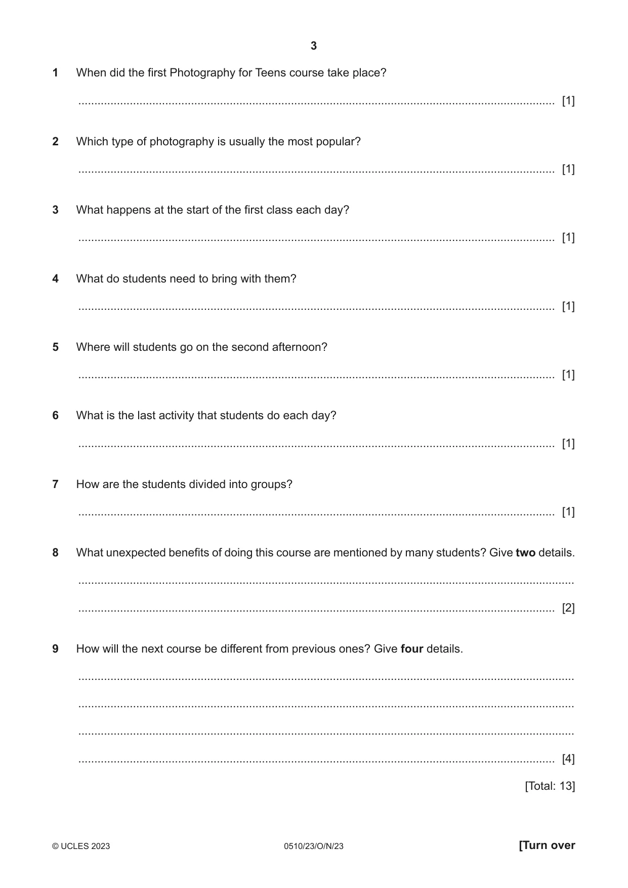 Cambridge IGCSE English - Second Language (oral endorsement) 0510 2023 Oct/Nov Paper 2 · Variant 3 question paper, page 3 of 16