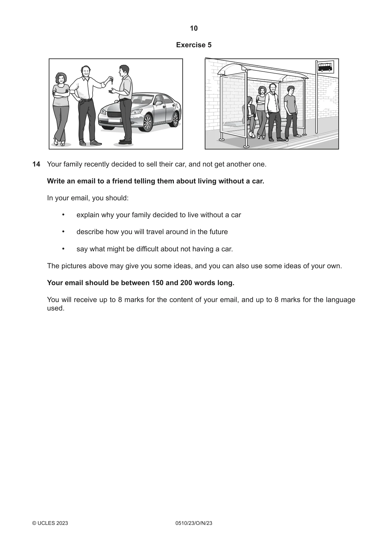Cambridge IGCSE English - Second Language (oral endorsement) 0510 2023 Oct/Nov Paper 2 · Variant 3 question paper, page 10 of 16