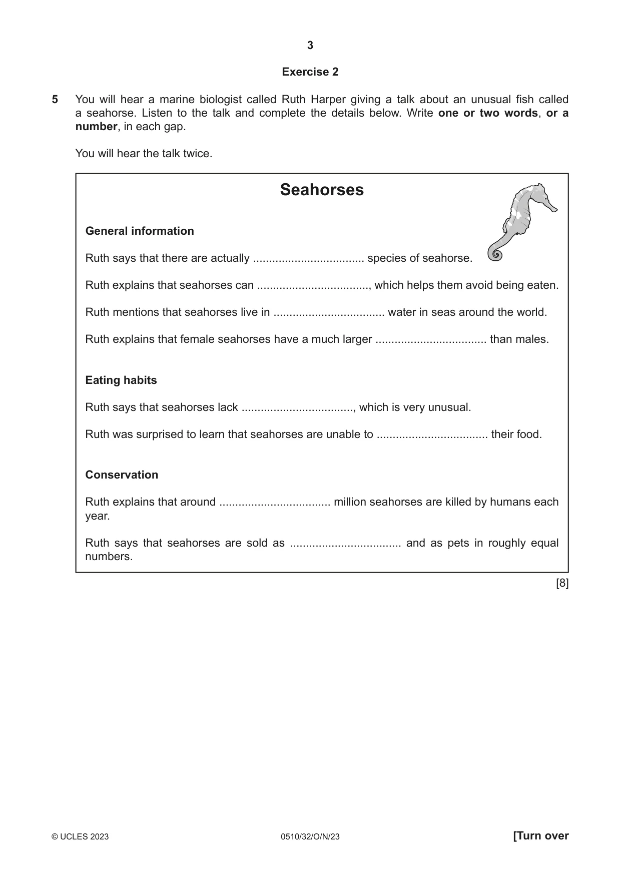 Cambridge IGCSE English - Second Language (oral endorsement) 0510 2023 Oct/Nov Paper 3 · Variant 2 question paper, page 3 of 8