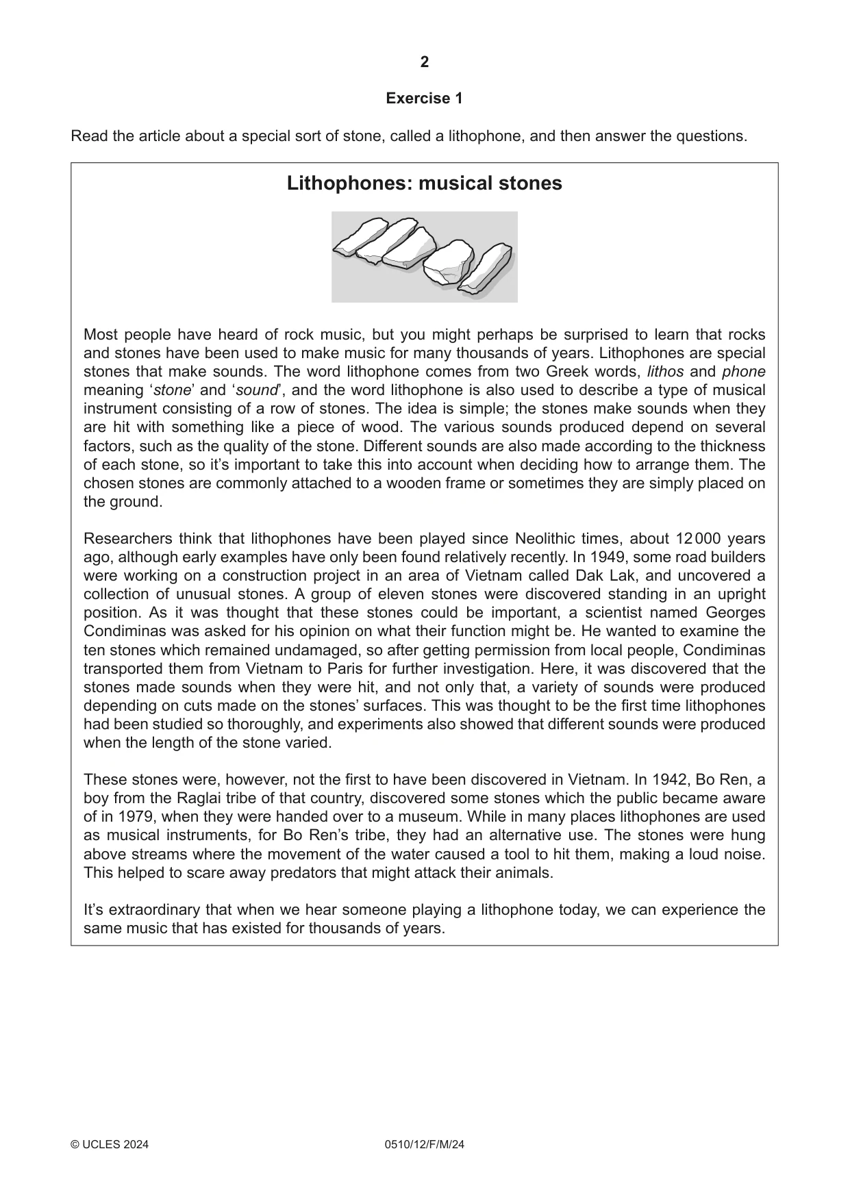 Cambridge IGCSE English - Second Language (oral endorsement) 0510 2024 Feb/March Paper 1 · Variant 2 question paper, page 2 of 16